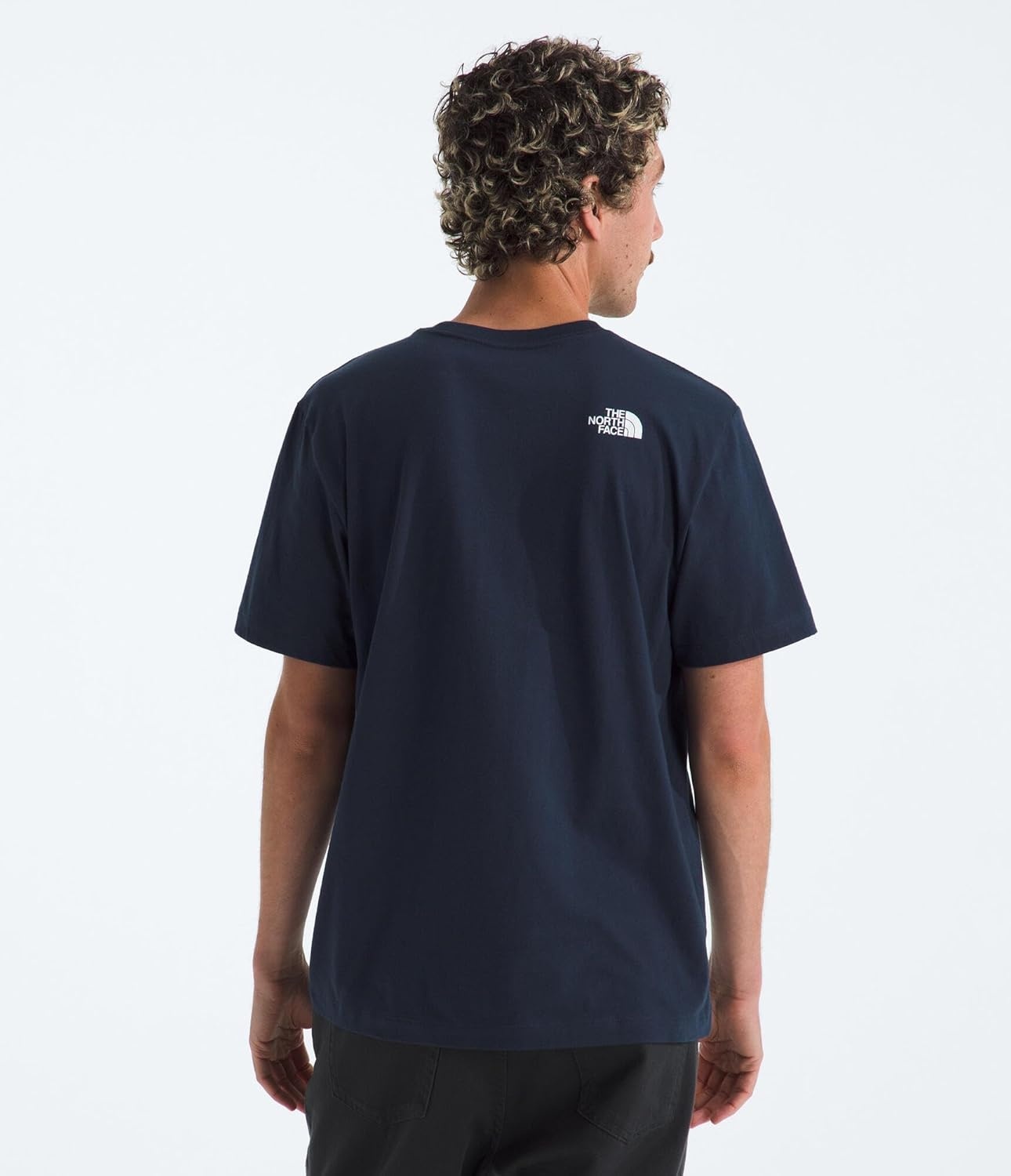image:imageTHE NORTH FACE Mens Core Half Dome Shortsleeve Tee Regular Fit Cotton Shirt With Graphic Design amp Ribbed CollarSummit NavyTnf White