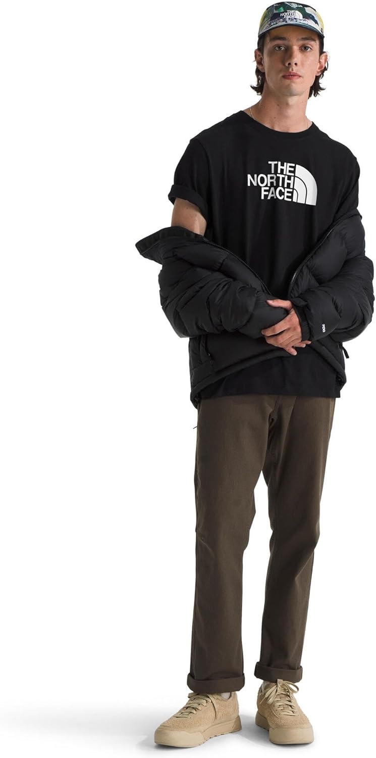 image:imageTHE NORTH FACE Mens Core Half Dome Shortsleeve Tee Regular Fit Cotton Shirt With Graphic Design amp Ribbed CollarTnf BlackTnf White