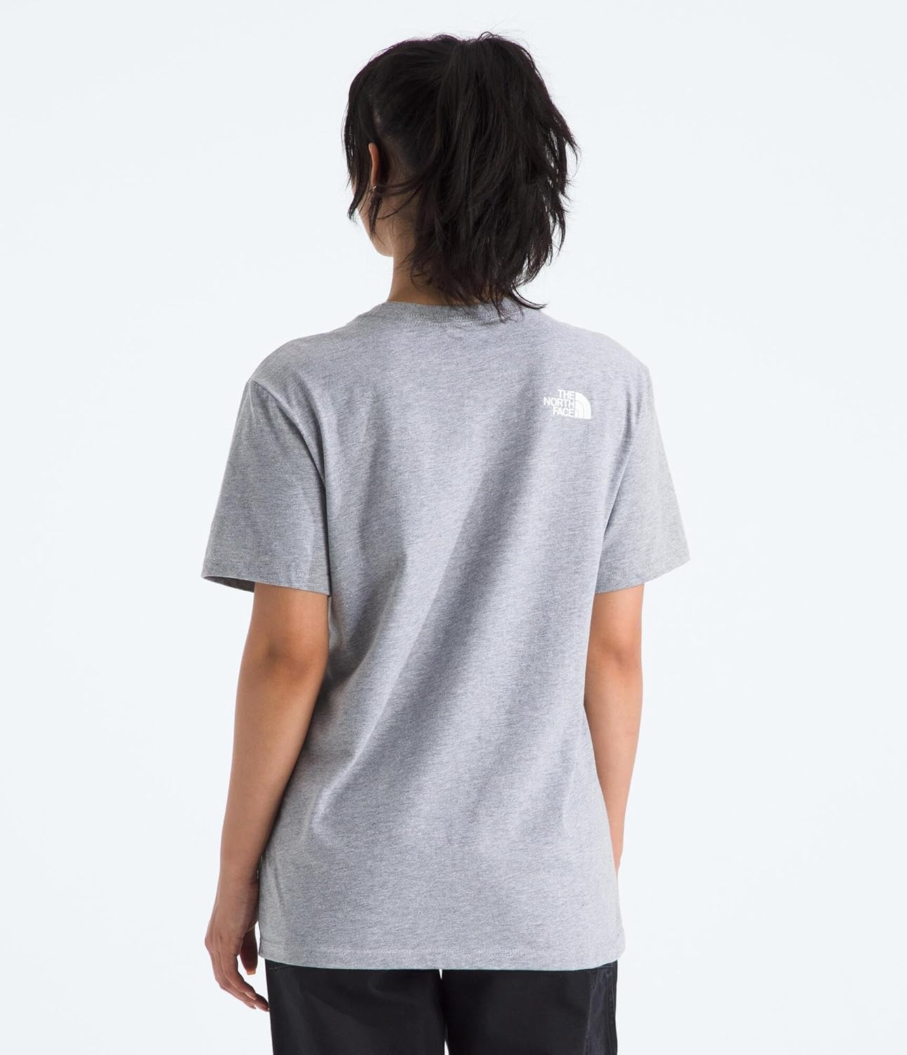 image:imageTHE NORTH FACE Mens Core Half Dome Shortsleeve Tee Regular Fit Cotton Shirt With Graphic Design amp Ribbed CollarTnf Mid Grey HeatherTnf White