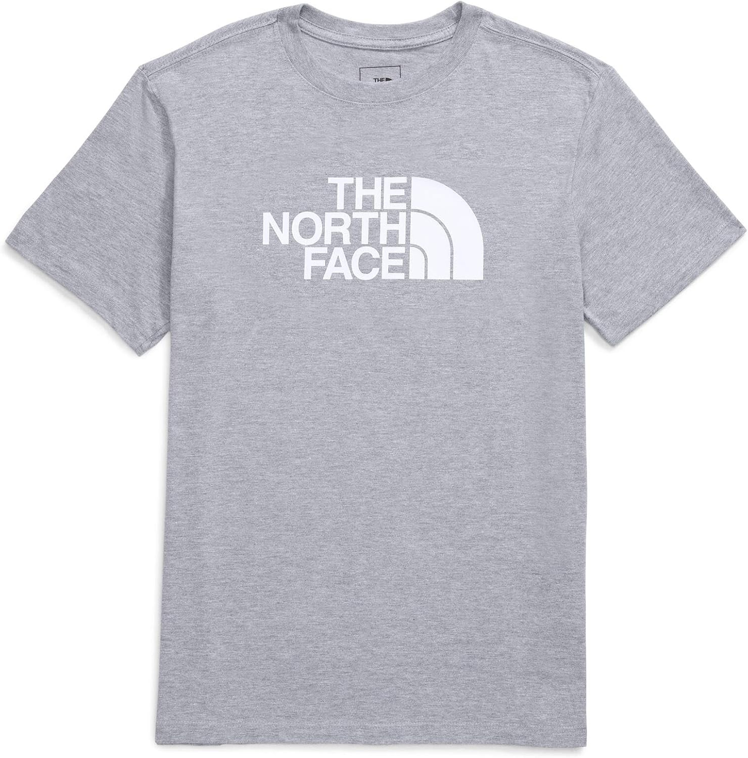 image:imageTHE NORTH FACE Mens Core Half Dome Shortsleeve Tee Regular Fit Cotton Shirt With Graphic Design amp Ribbed CollarTnf Mid Grey HeatherTnf White