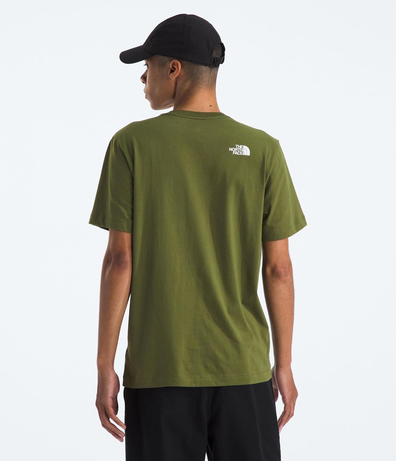 image:imageTHE NORTH FACE Mens Core Half Dome Shortsleeve Tee Regular Fit Cotton Shirt With Graphic Design amp Ribbed CollarWoodland GreenTnf White