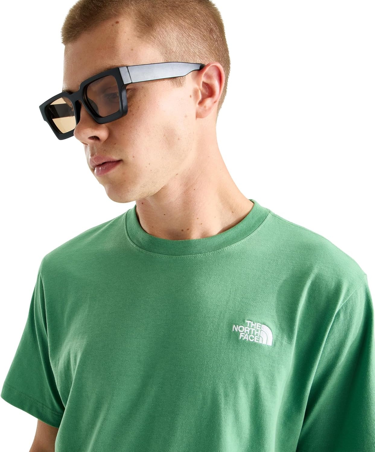image:imageTHE NORTH FACE Mens Evolution Simple Dome Shortsleeve Tee Standard amp Big Size Cotton Shirt With the Classic LogoDimmed Algae