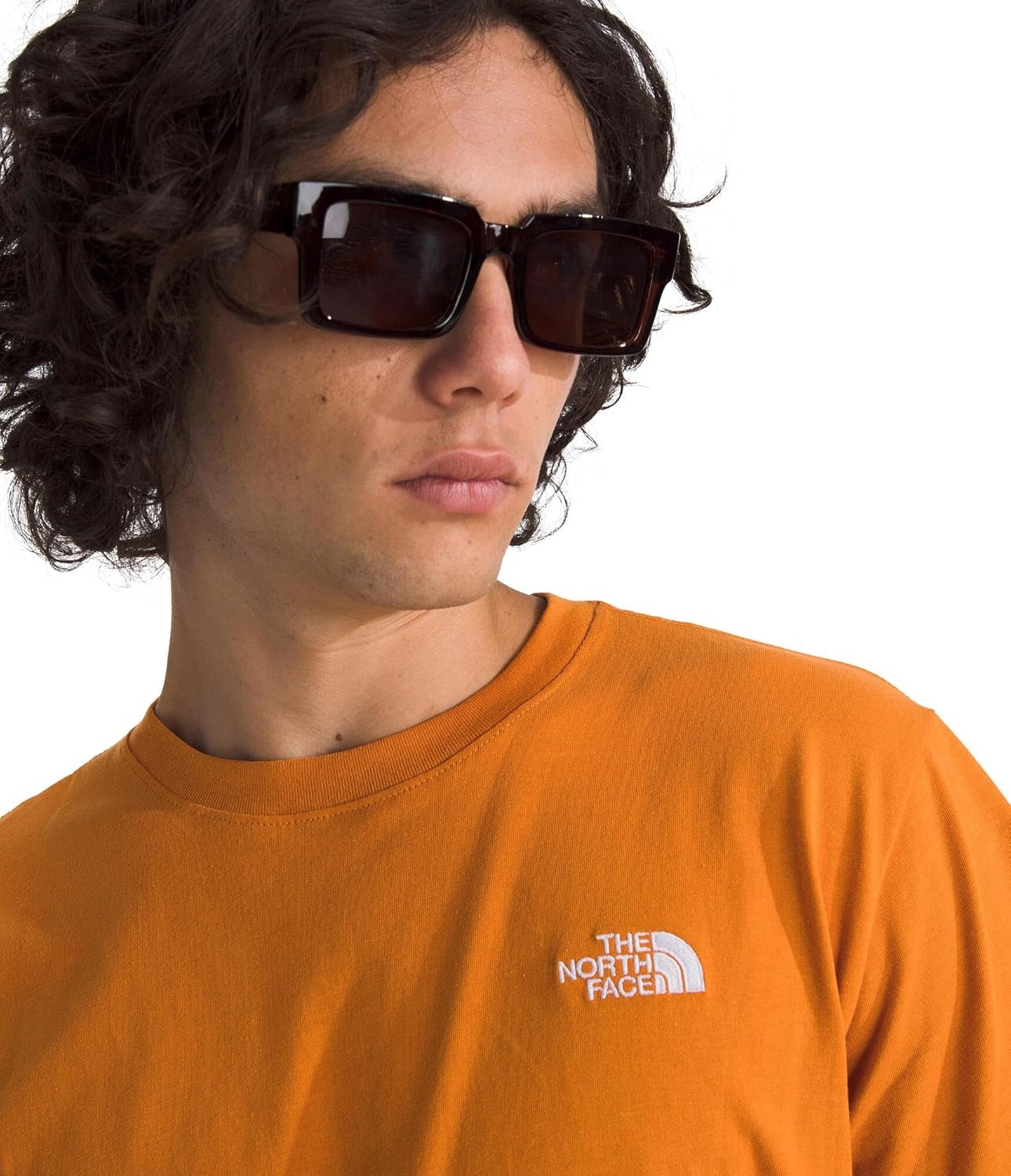 image:imageTHE NORTH FACE Mens Evolution Simple Dome Shortsleeve Tee Standard amp Big Size Cotton Shirt With the Classic LogoDust Orange