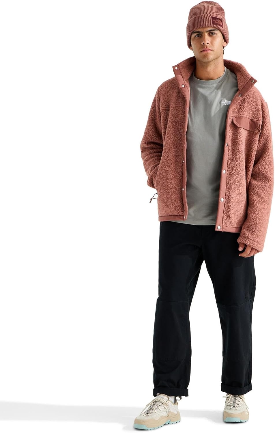 image:imageTHE NORTH FACE Mens Evolution Simple Dome Shortsleeve Tee Standard amp Big Size Cotton Shirt With the Classic LogoStone Slab