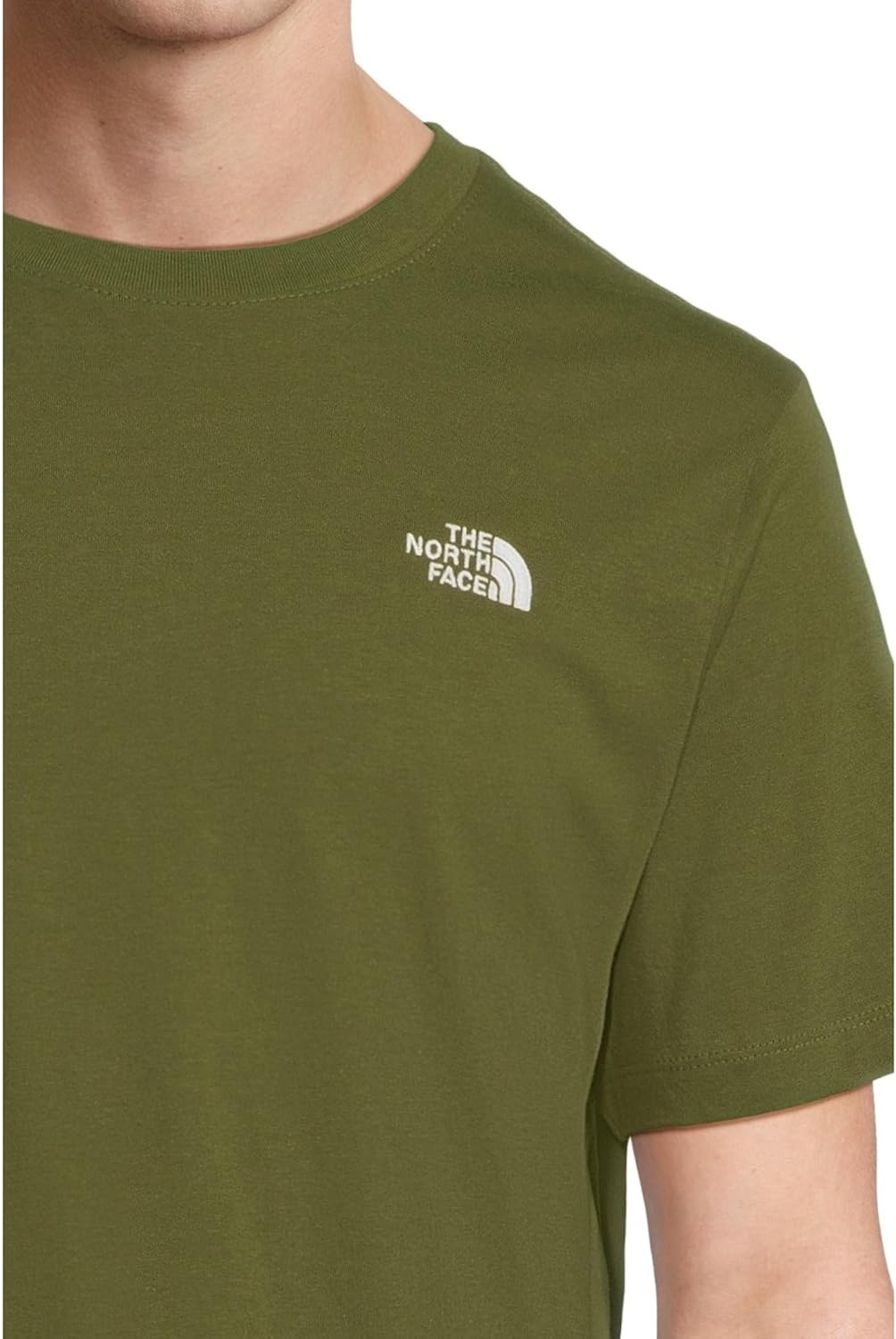 image:imageTHE NORTH FACE Mens Evolution Simple Dome Shortsleeve Tee Standard amp Big Size Cotton Shirt With the Classic LogoWoodland Green