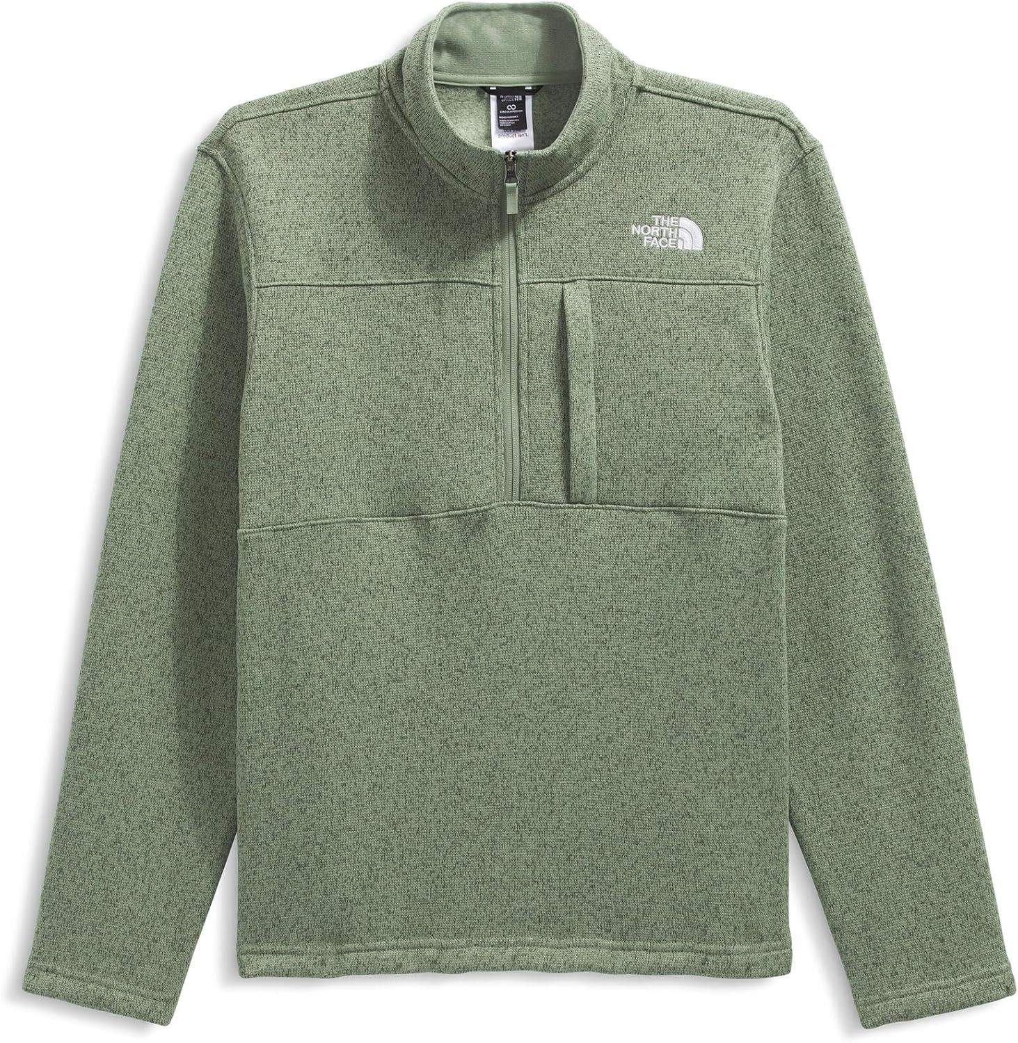 image:imageTHE NORTH FACE Mens Gordon Lyons Quarter Zip Jacket Cold Weather Top With Chest PocketBark Mist Heather