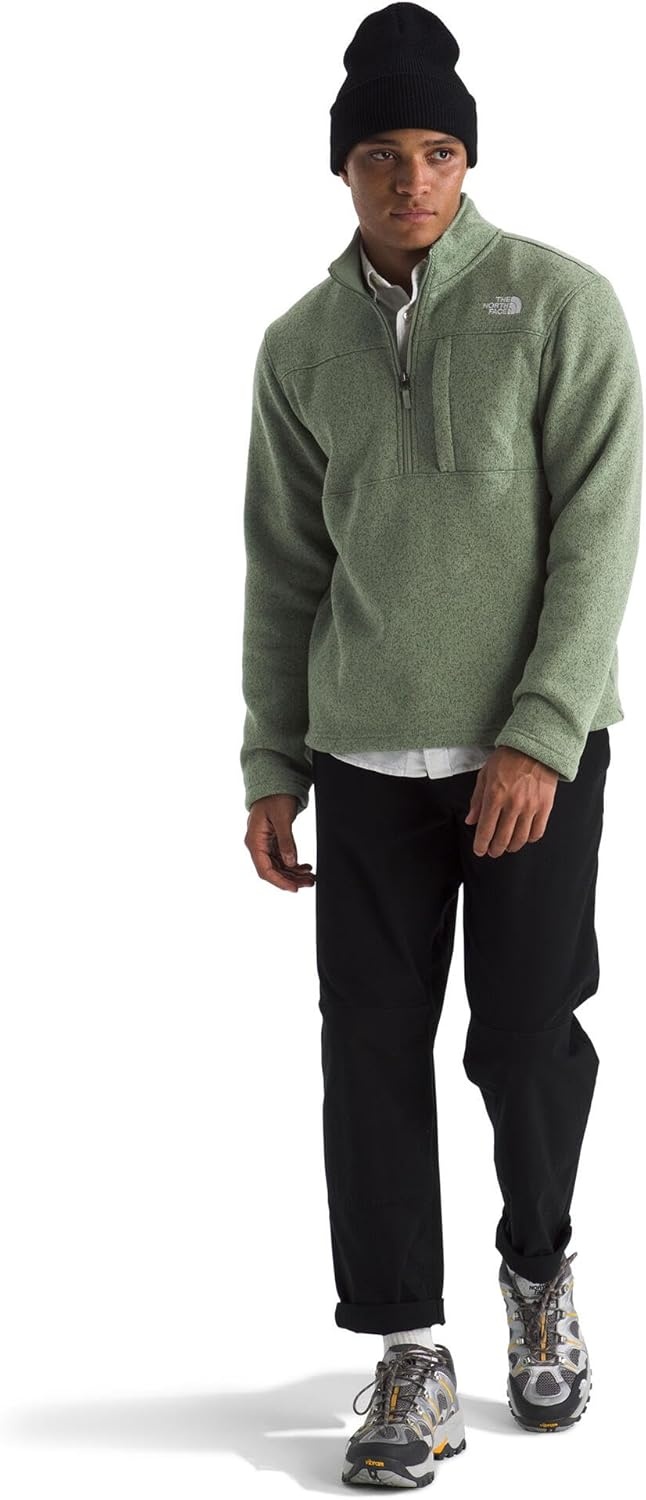 image:imageTHE NORTH FACE Mens Gordon Lyons Quarter Zip Jacket Cold Weather Top With Chest PocketBark Mist Heather