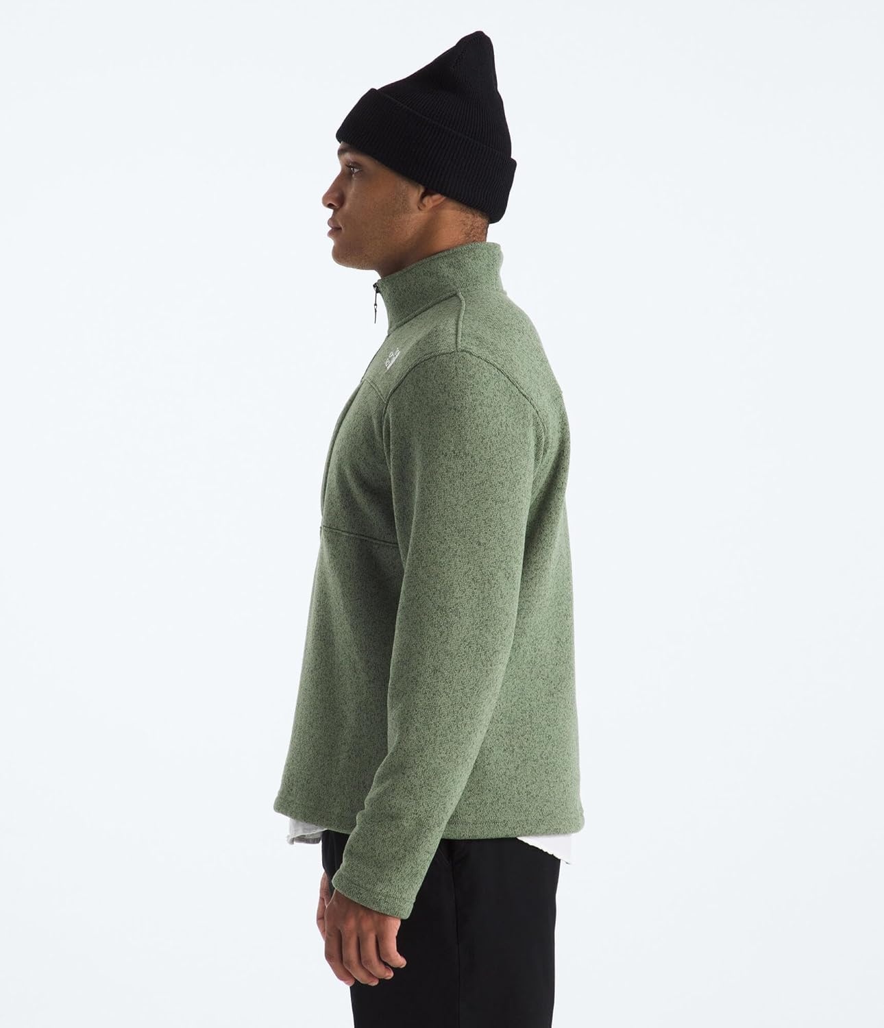 image:imageTHE NORTH FACE Mens Gordon Lyons Quarter Zip Jacket Cold Weather Top With Chest PocketBark Mist Heather