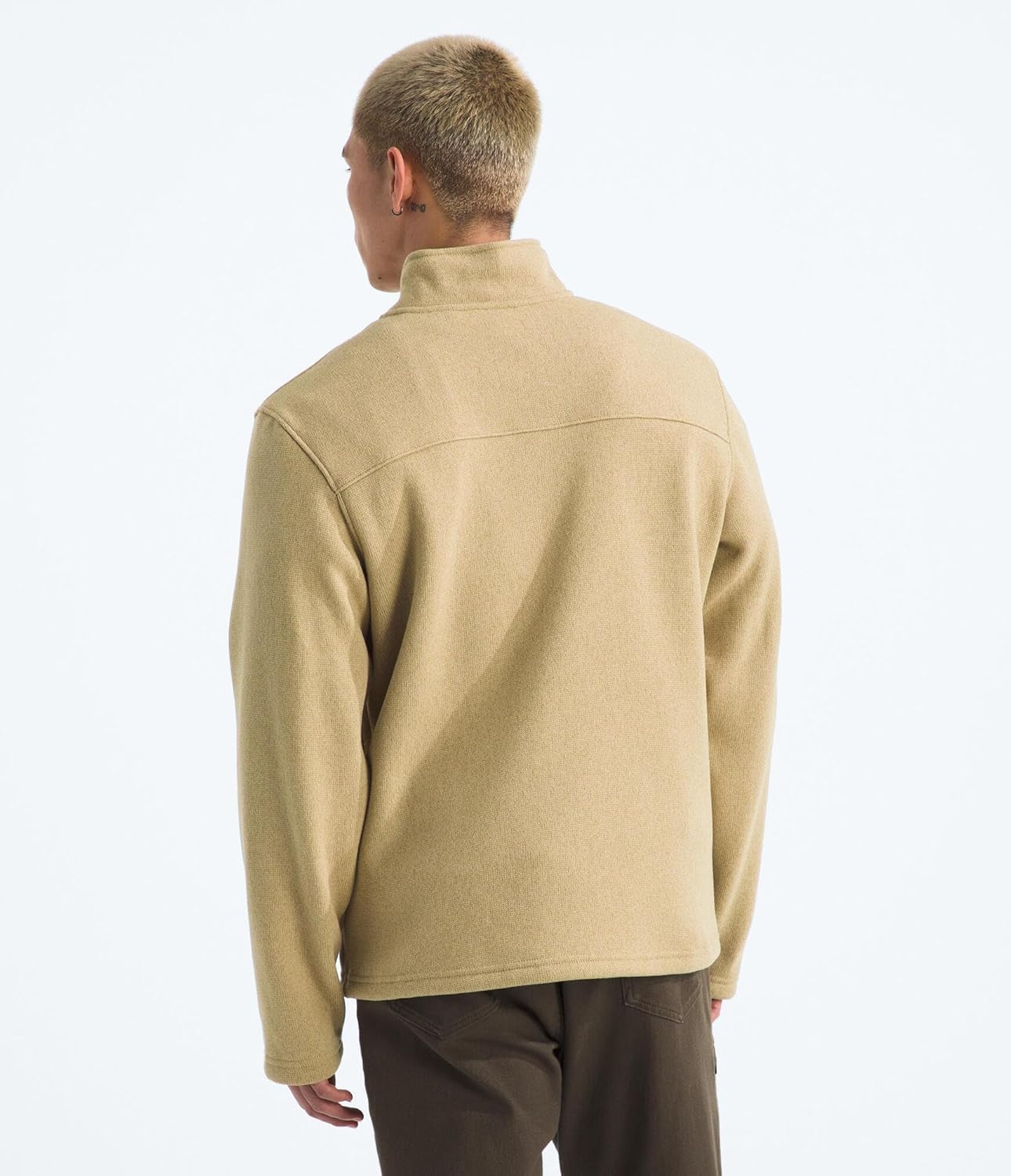 image:imageTHE NORTH FACE Mens Gordon Lyons Quarter Zip Jacket Cold Weather Top With Chest PocketKhaki Stone Heather
