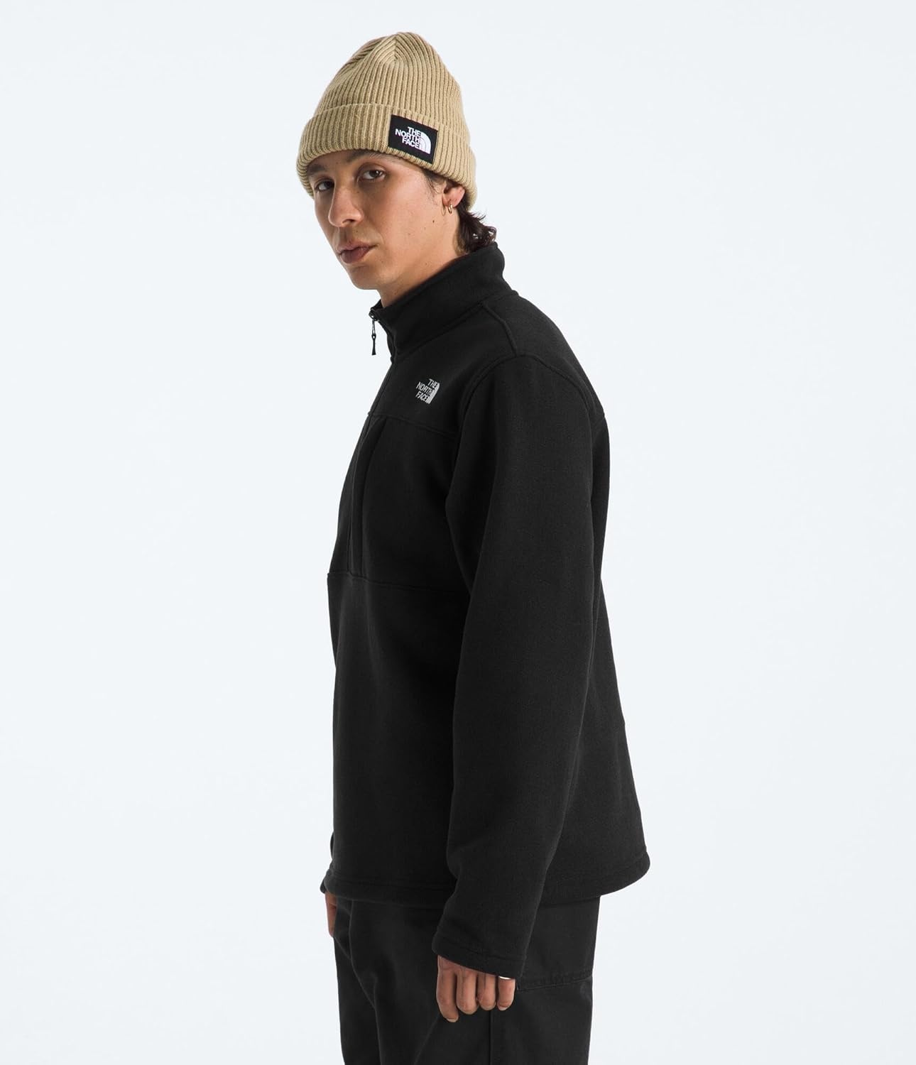 image:imageTHE NORTH FACE Mens Gordon Lyons Quarter Zip Jacket Cold Weather Top With Chest PocketTnf Black Heather