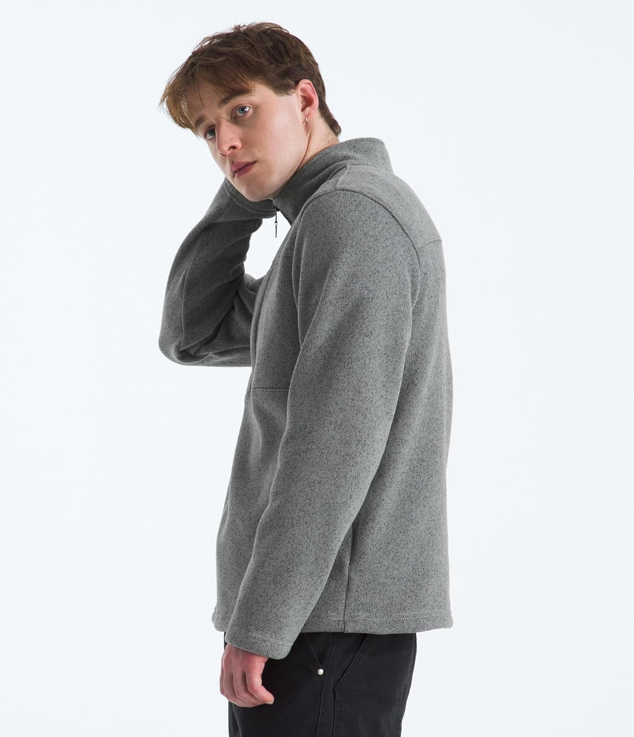image:imageTHE NORTH FACE Mens Gordon Lyons Quarter Zip Jacket Cold Weather Top With Chest PocketTnf Medium Grey Heather