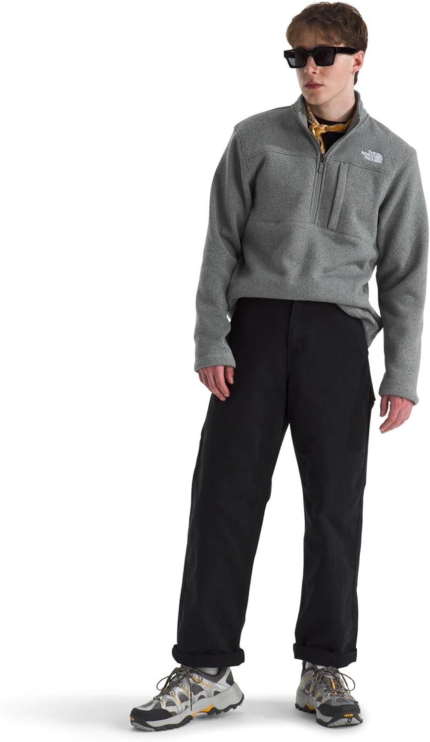 image:imageTHE NORTH FACE Mens Gordon Lyons Quarter Zip Jacket Cold Weather Top With Chest PocketTnf Medium Grey Heather