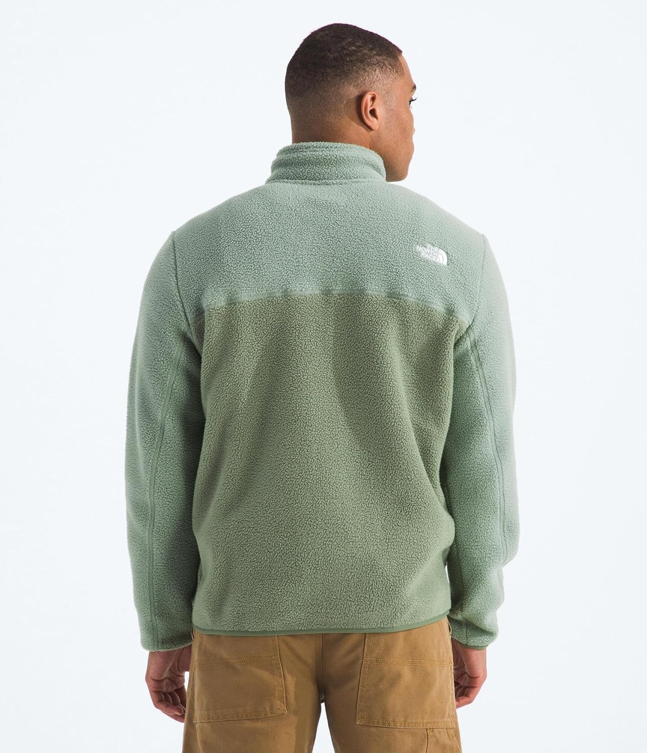 image:imageTHE NORTH FACE Mens Yumiori Full Zip Jacket Lightweight Fleece Coat With Embroidered Logo Zip PocketsBark MistSlate MossFizz Lime