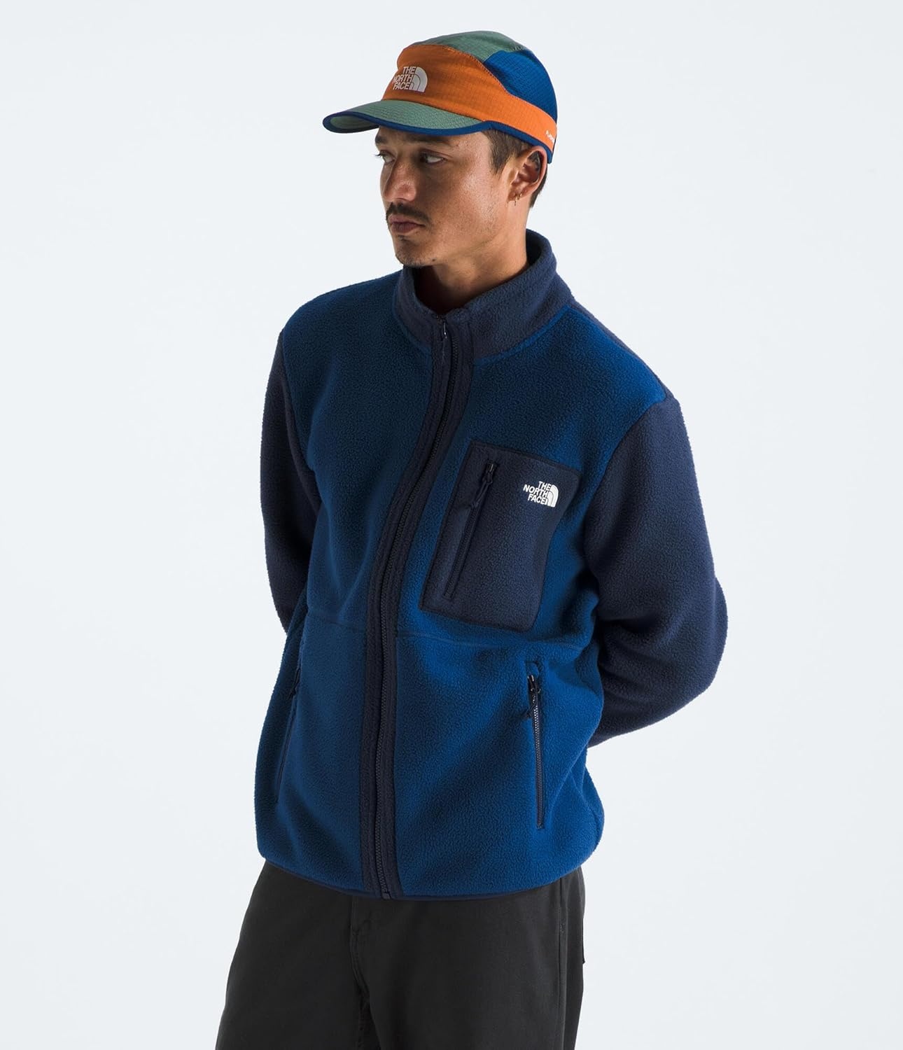 image:imageTHE NORTH FACE Mens Yumiori Full Zip Jacket Lightweight Fleece Coat With Embroidered Logo Zip PocketsEstate BlueSummit NavySummit Navy