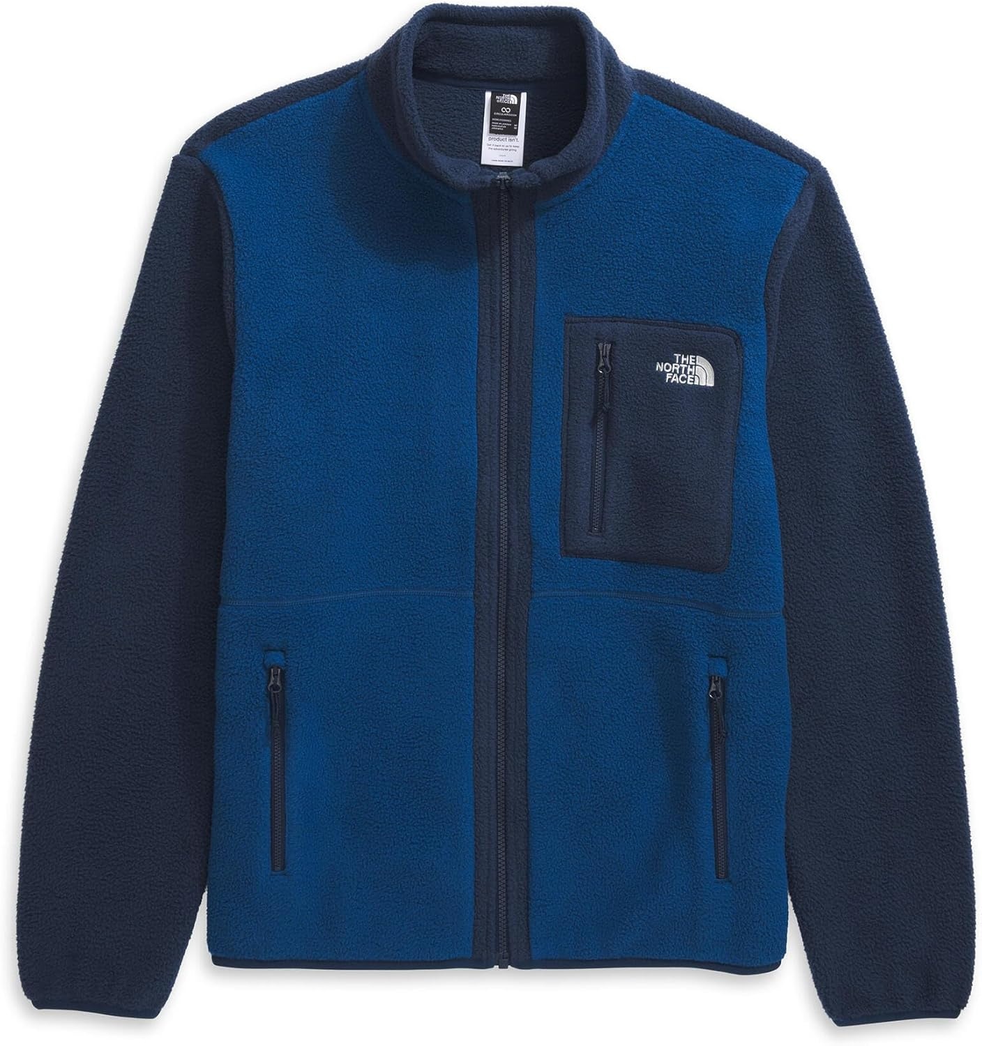 image:imageTHE NORTH FACE Mens Yumiori Full Zip Jacket Lightweight Fleece Coat With Embroidered Logo Zip PocketsEstate BlueSummit NavySummit Navy