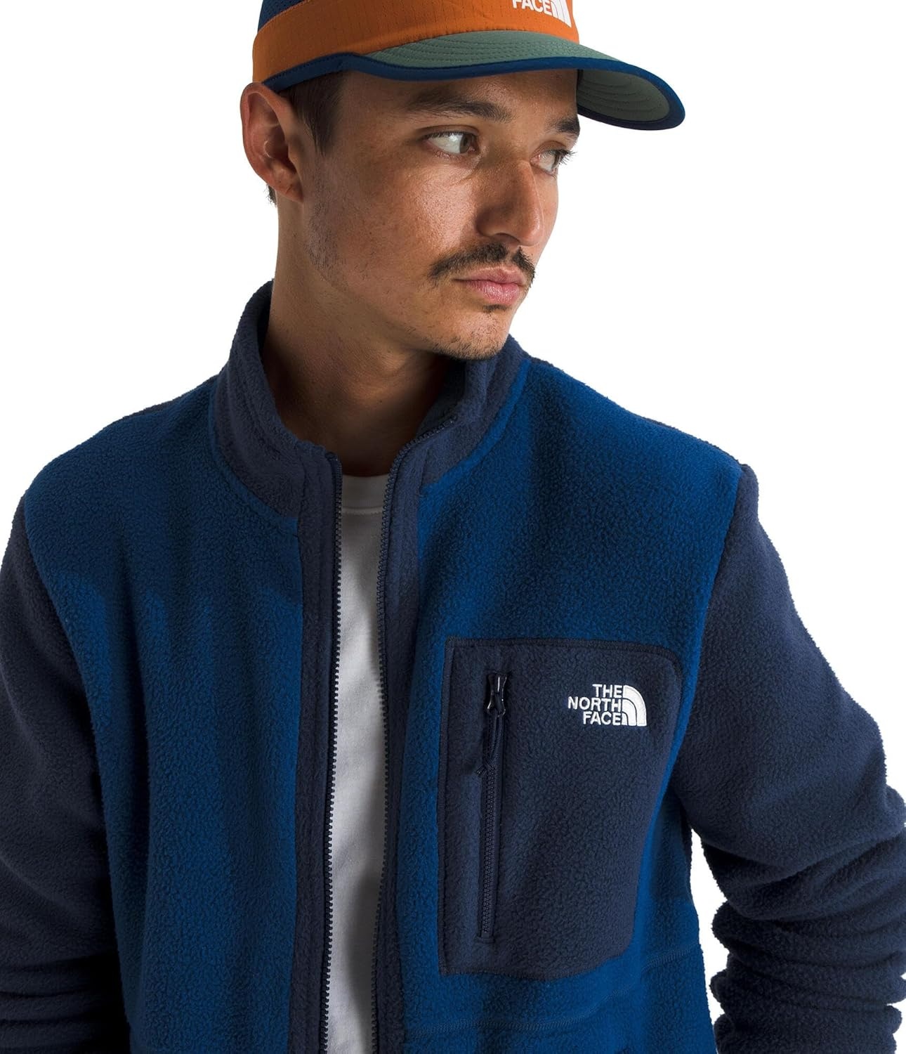 image:imageTHE NORTH FACE Mens Yumiori Full Zip Jacket Lightweight Fleece Coat With Embroidered Logo Zip PocketsEstate BlueSummit NavySummit Navy