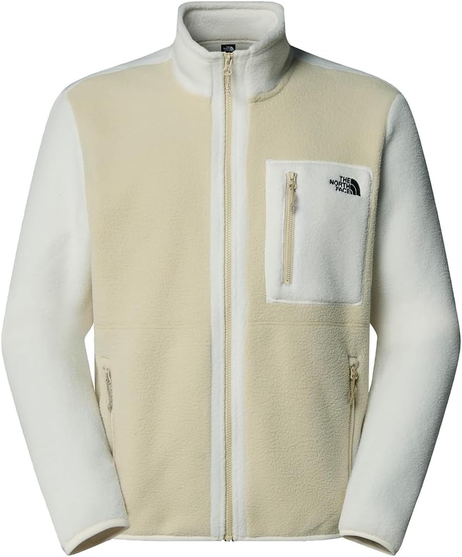image:imageTHE NORTH FACE Mens Yumiori Full Zip Jacket Lightweight Fleece Coat With Embroidered Logo Zip PocketsGravelwhite Dunegrape