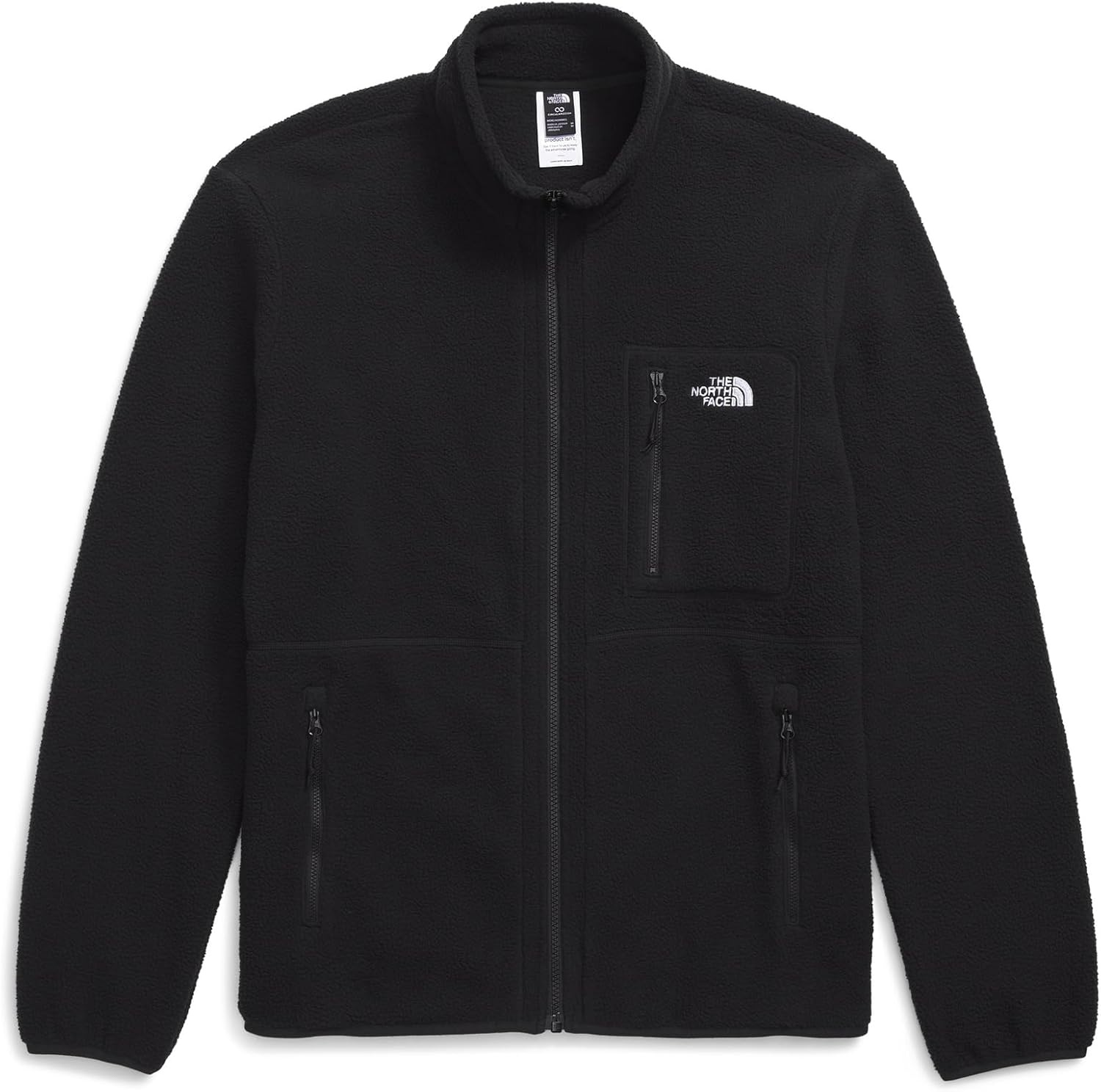 image:imageTHE NORTH FACE Mens Yumiori Full Zip Jacket Lightweight Fleece Coat With Embroidered Logo Zip PocketsTnf BlackTnf BlackTnf Black