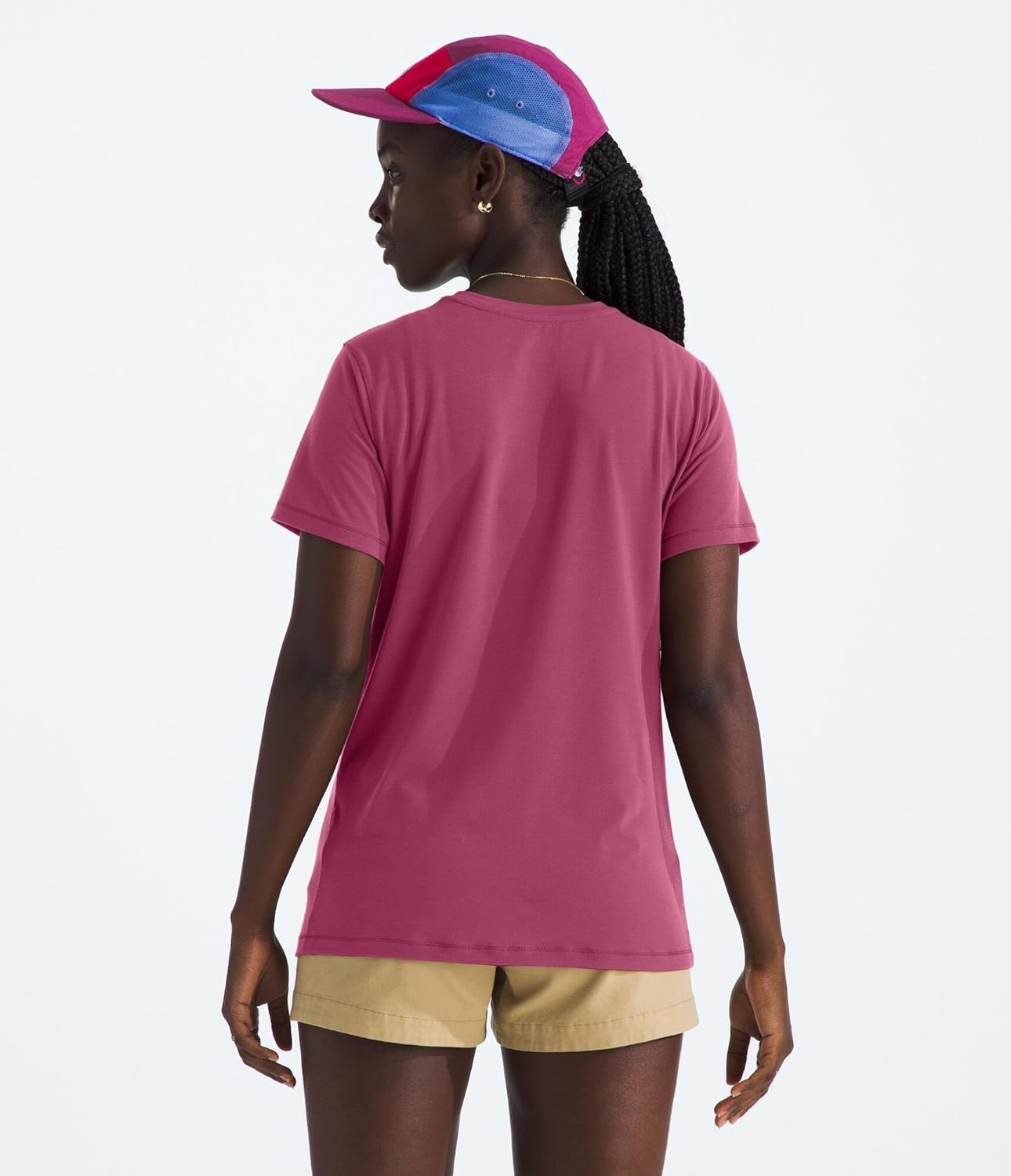 image:imageTHE NORTH FACE Womens Adventure Tee Shortsleeve Crewneck With Moisture Wicking Fabric Setin SleevesCyber Berry