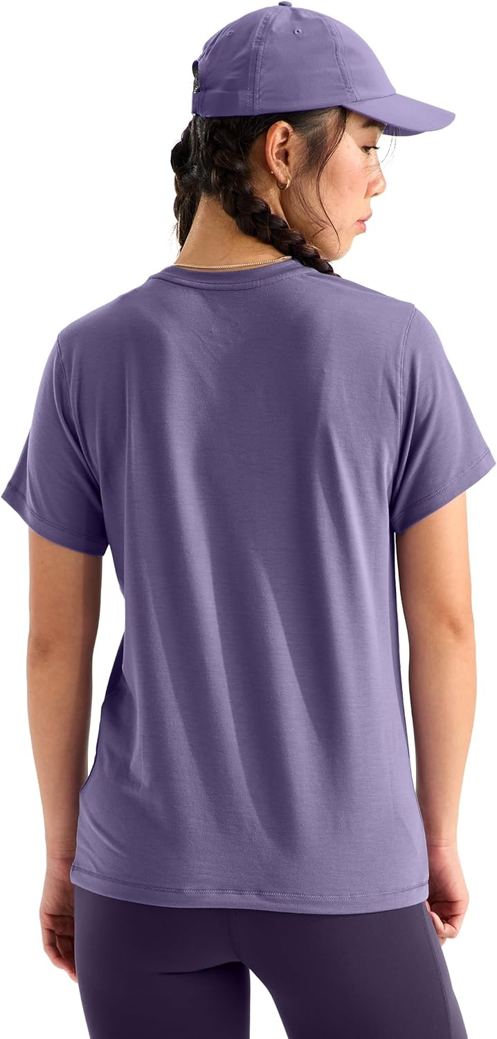 image:imageTHE NORTH FACE Womens Adventure Tee Shortsleeve Crewneck With Moisture Wicking Fabric Setin SleevesGrounded Plum
