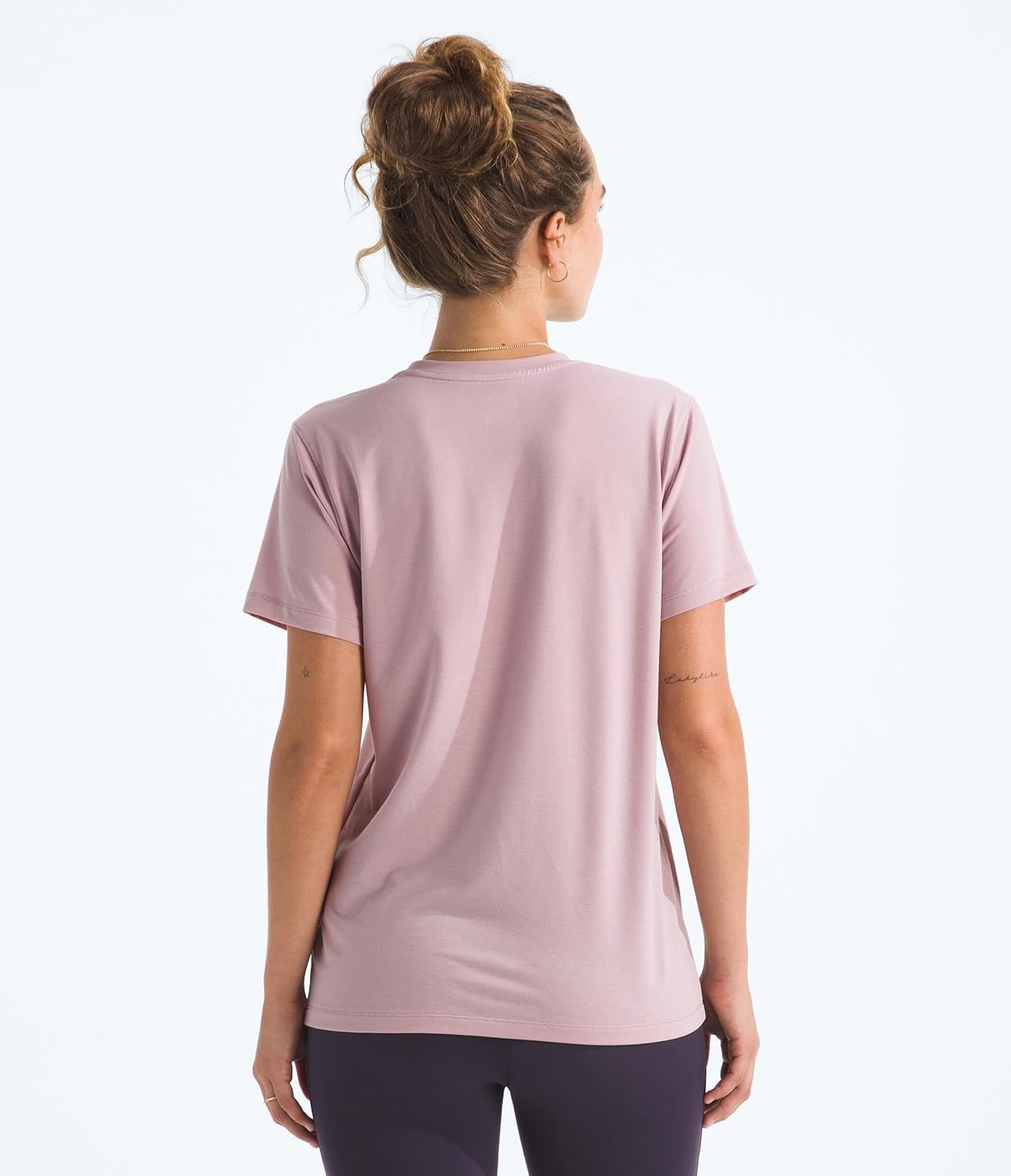 image:imageTHE NORTH FACE Womens Adventure Tee Shortsleeve Crewneck With Moisture Wicking Fabric Setin SleevesMetal Pink