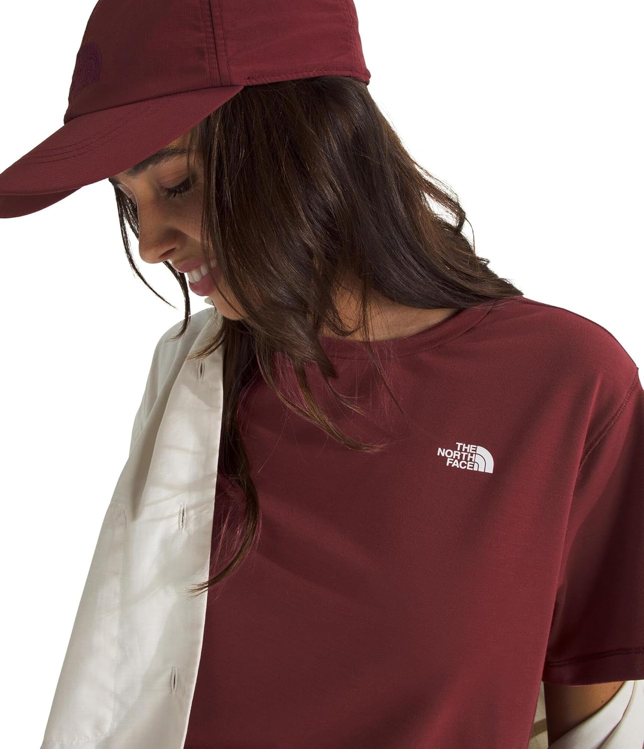 image:imageTHE NORTH FACE Womens Adventure Tee Shortsleeve Crewneck With Moisture Wicking Fabric Setin SleevesSumac