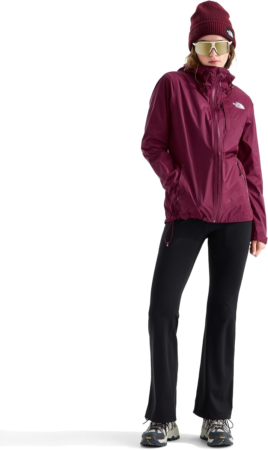 image:imageTHE NORTH FACE Womens Alta Vista Rain Jacket 3 Piece Hood With Adjustable Cinchcord Waterproof BreathableBurgundy Crush