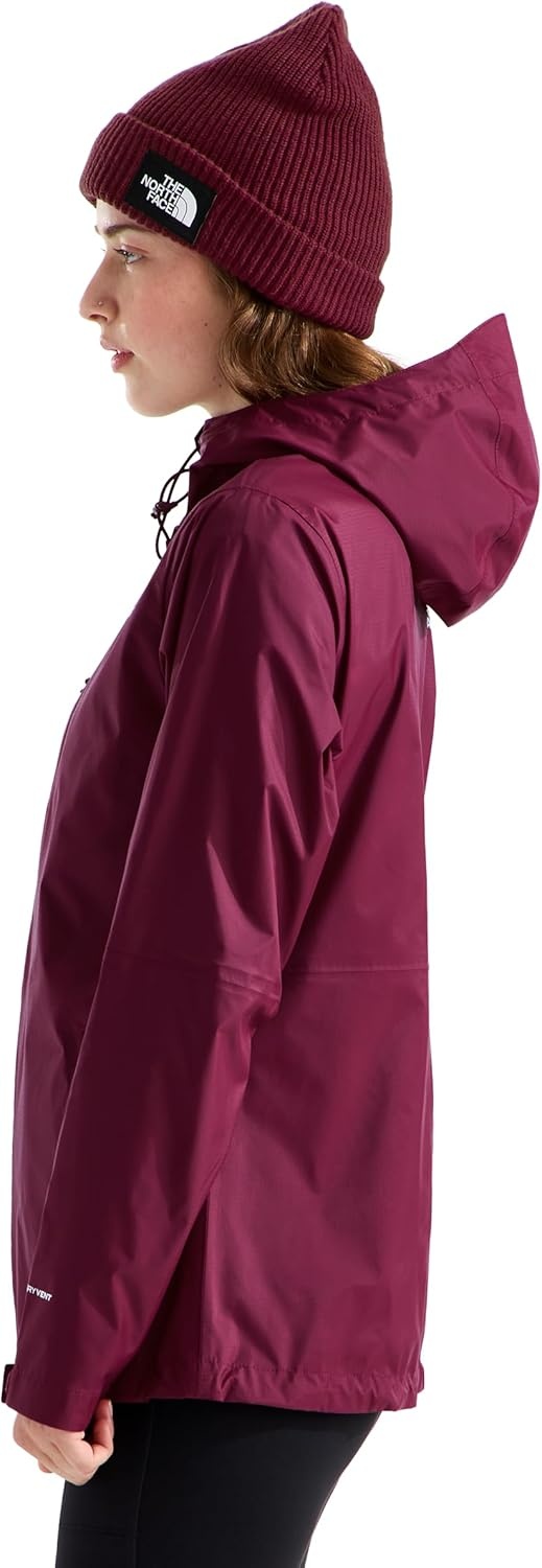 image:imageTHE NORTH FACE Womens Alta Vista Rain Jacket 3 Piece Hood With Adjustable Cinchcord Waterproof BreathableBurgundy Crush