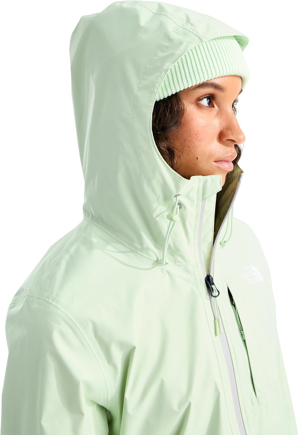 image:imageTHE NORTH FACE Womens Alta Vista Rain Jacket 3 Piece Hood With Adjustable Cinchcord Waterproof BreathableCalcified Lime