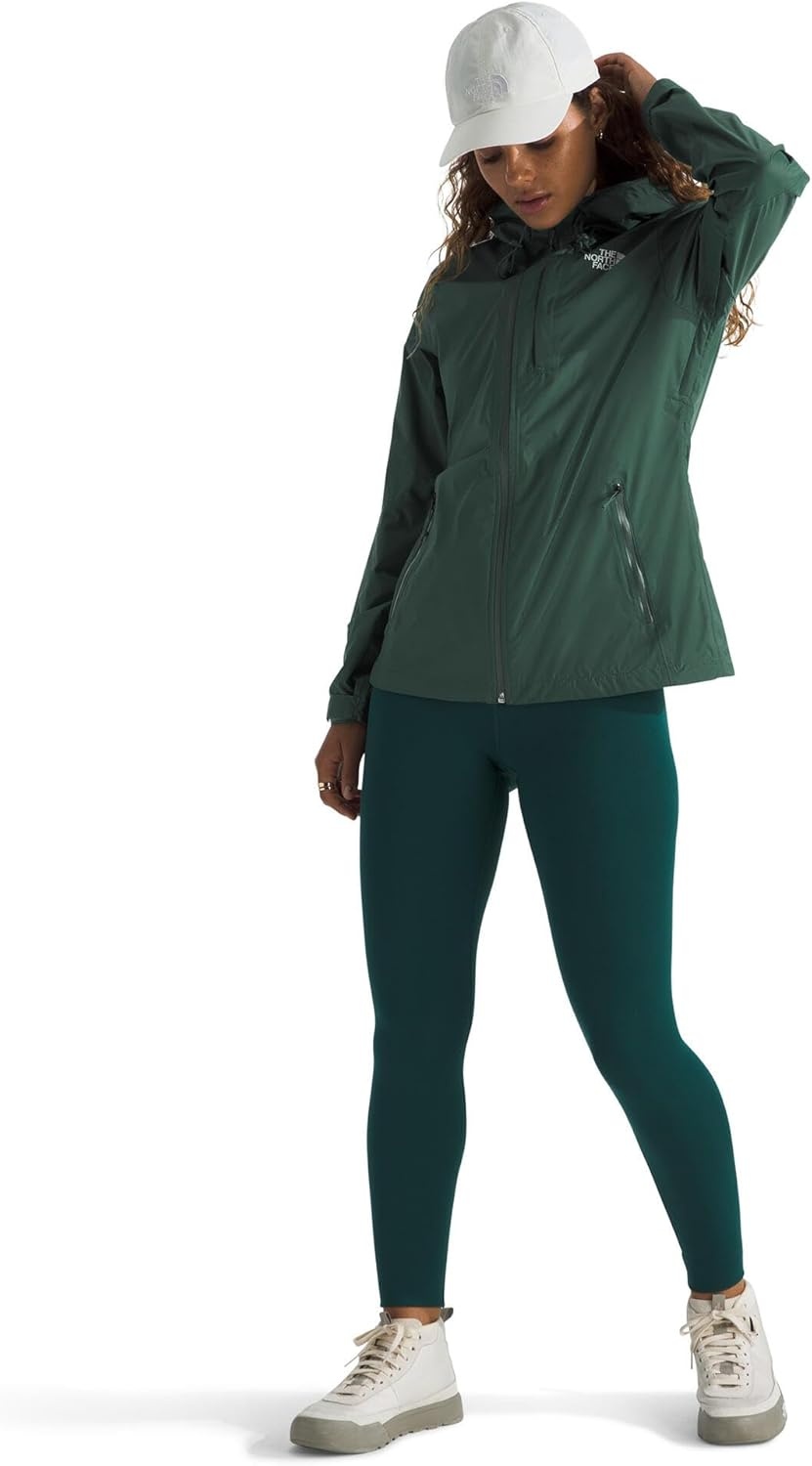 image:imageTHE NORTH FACE Womens Alta Vista Rain Jacket 3 Piece Hood With Adjustable Cinchcord Waterproof BreathableDuck Green