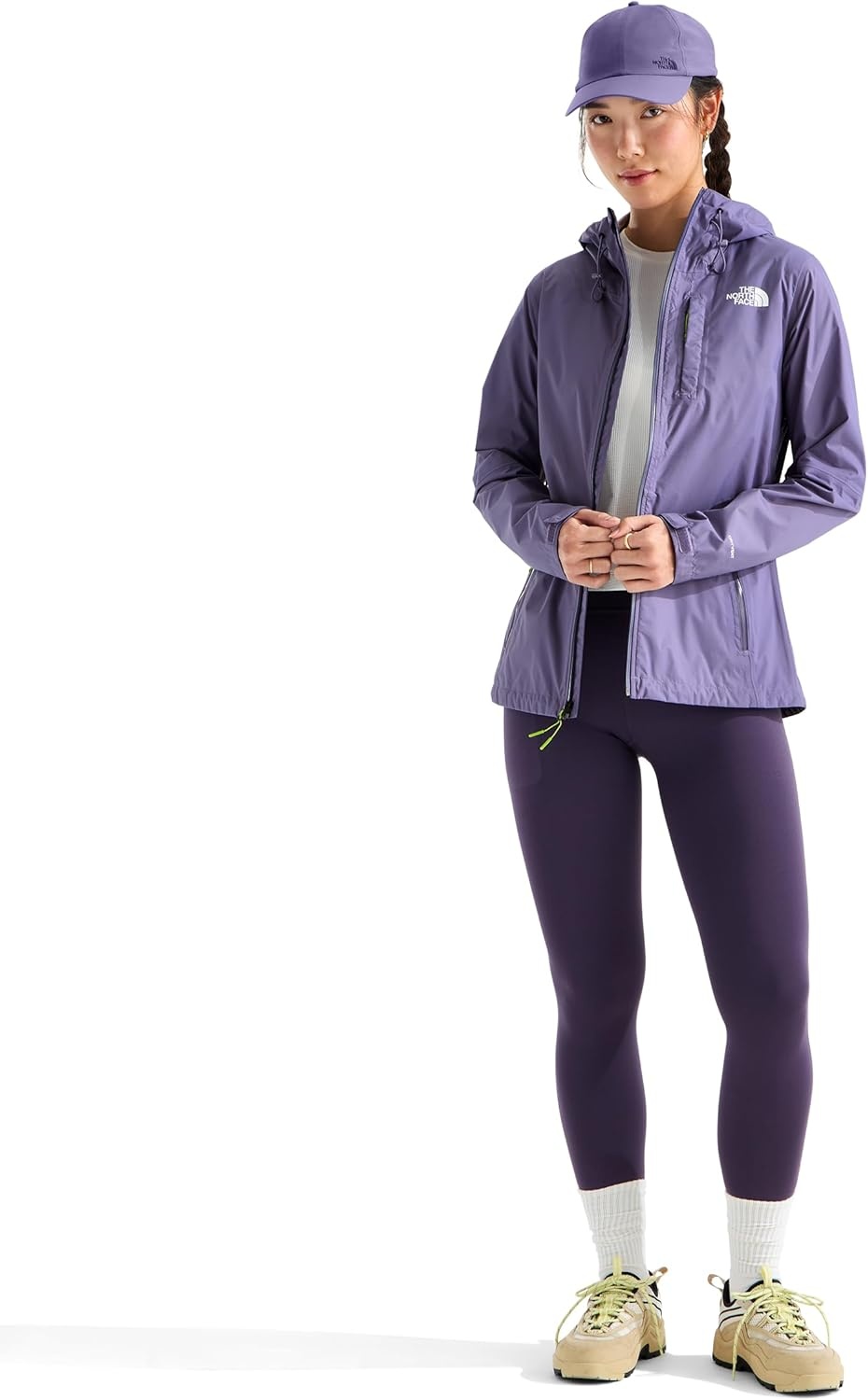 image:imageTHE NORTH FACE Womens Alta Vista Rain Jacket 3 Piece Hood With Adjustable Cinchcord Waterproof BreathableGrounded Plum