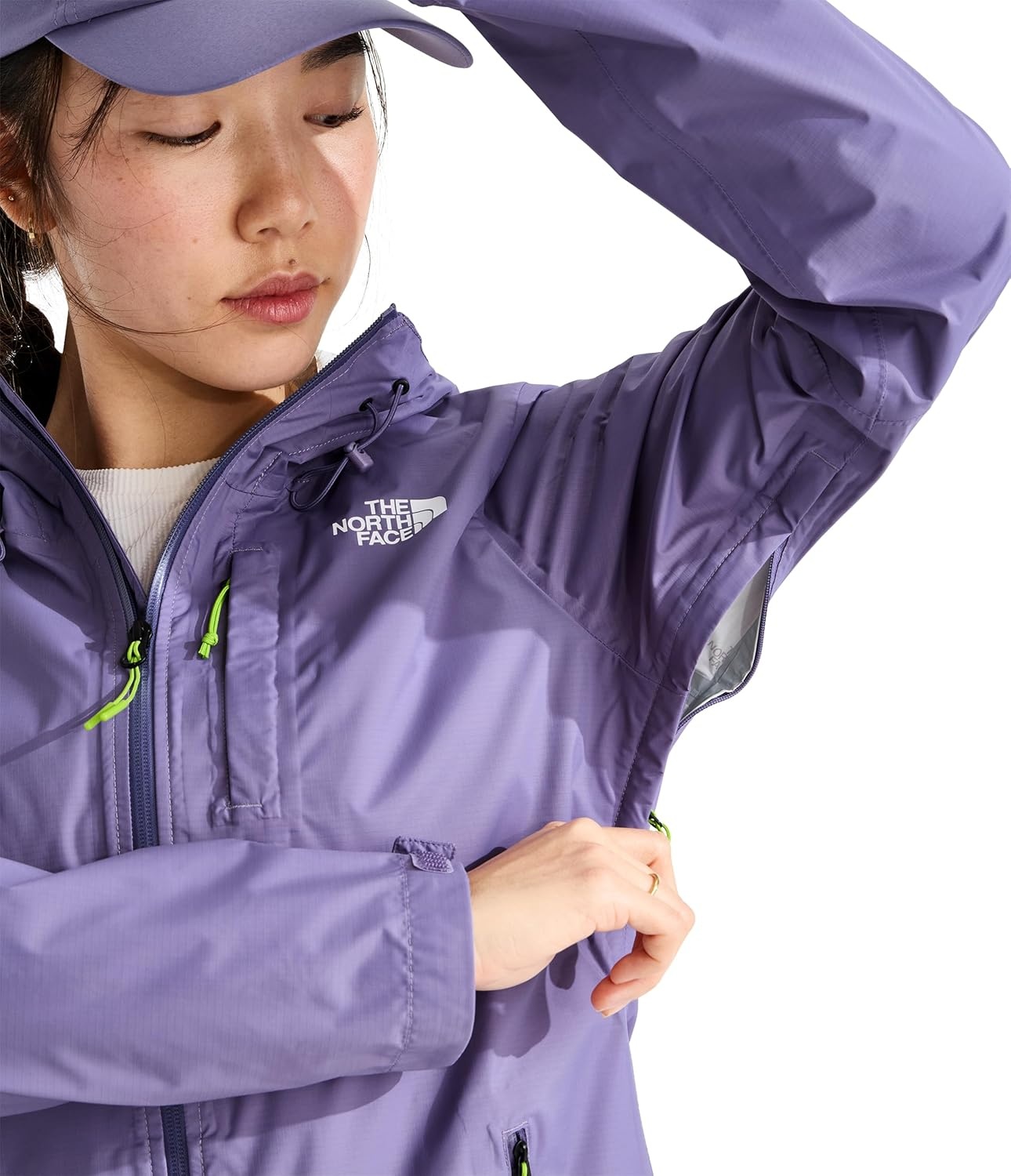image:imageTHE NORTH FACE Womens Alta Vista Rain Jacket 3 Piece Hood With Adjustable Cinchcord Waterproof BreathableGrounded Plum