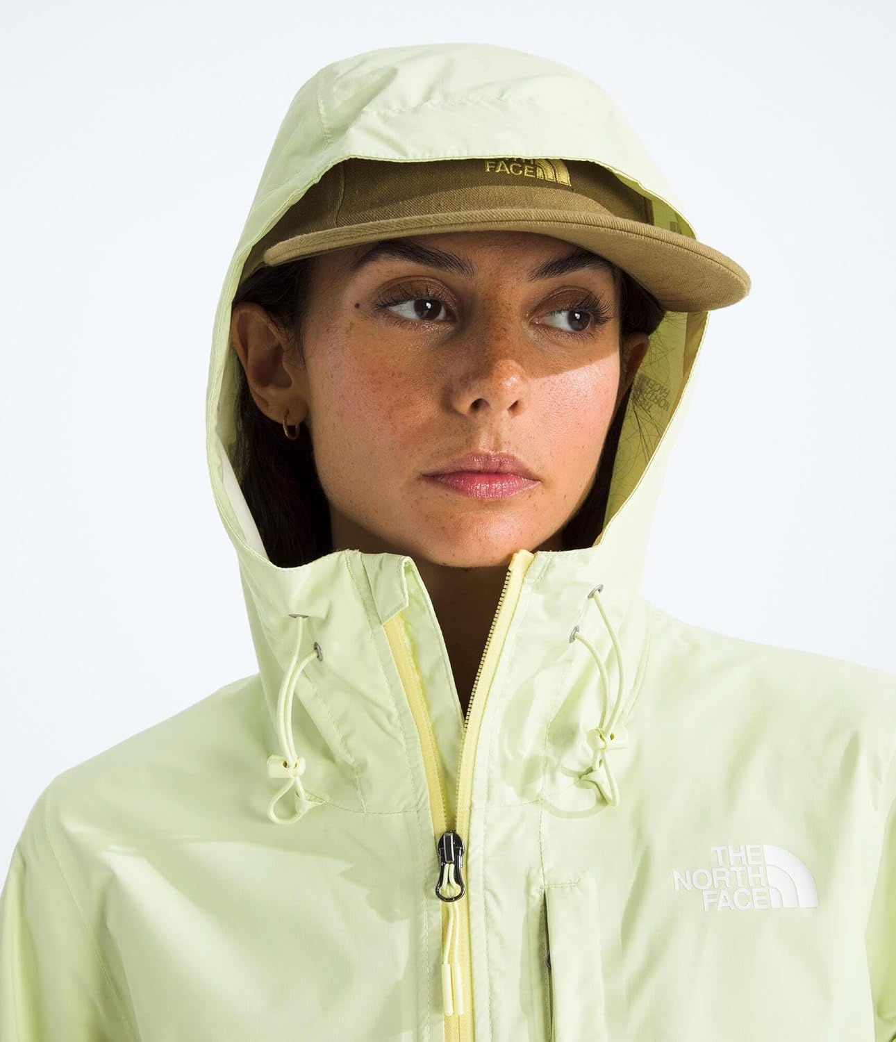 image:imageTHE NORTH FACE Womens Alta Vista Rain Jacket 3 Piece Hood With Adjustable Cinchcord Waterproof BreathableLemon Mist