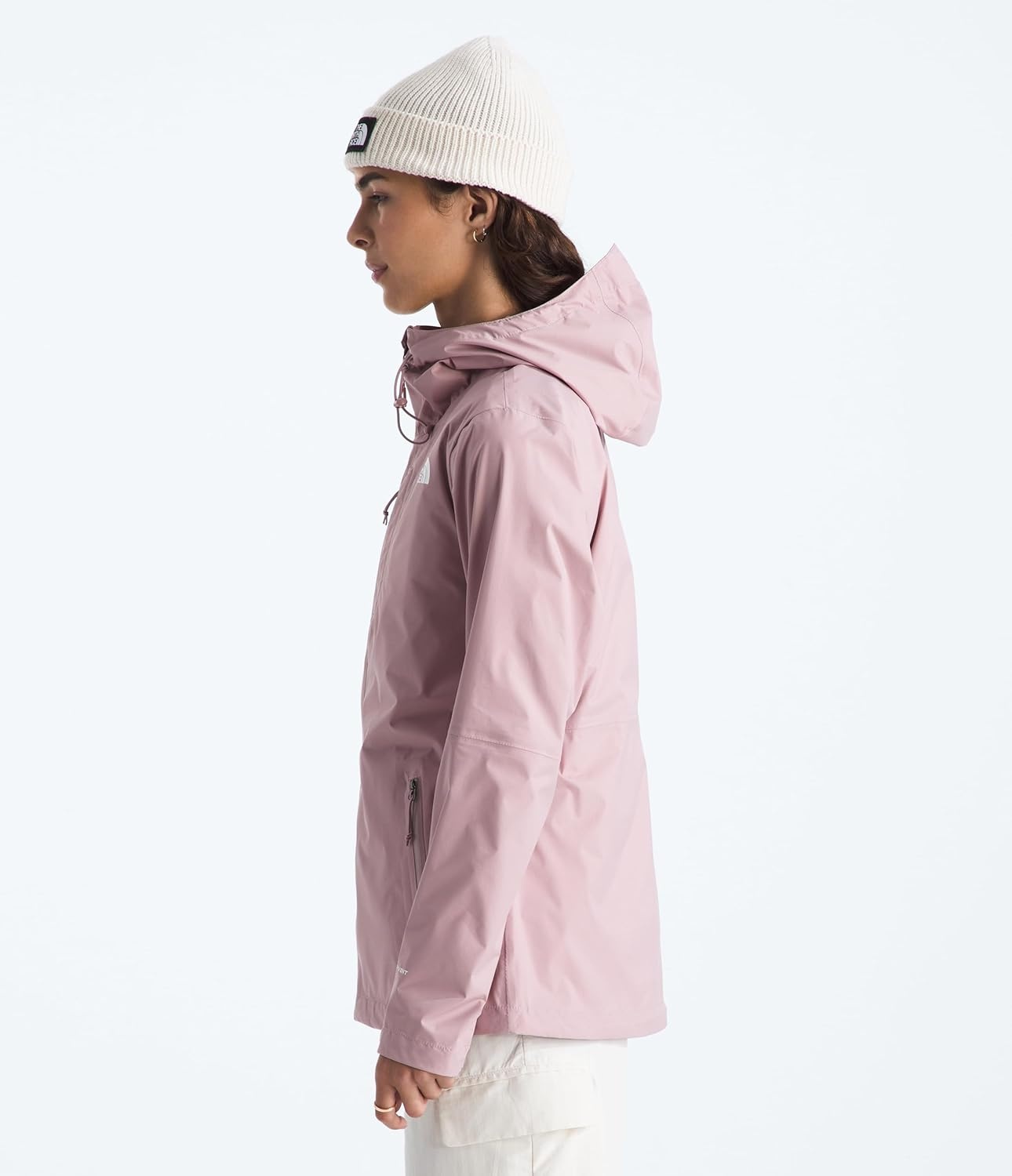 image:imageTHE NORTH FACE Womens Alta Vista Rain Jacket 3 Piece Hood With Adjustable Cinchcord Waterproof BreathableMetal Pink