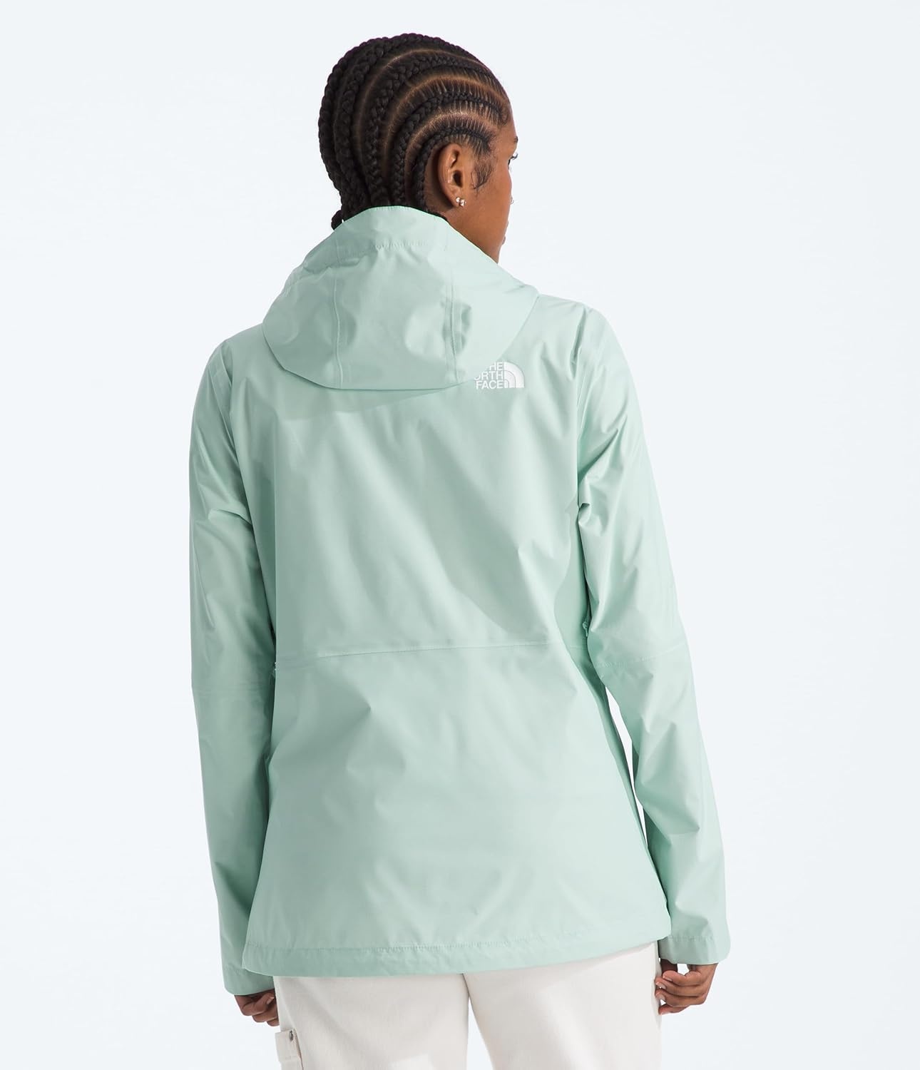 image:imageTHE NORTH FACE Womens Alta Vista Rain Jacket 3 Piece Hood With Adjustable Cinchcord Waterproof BreathableOpal Frost
