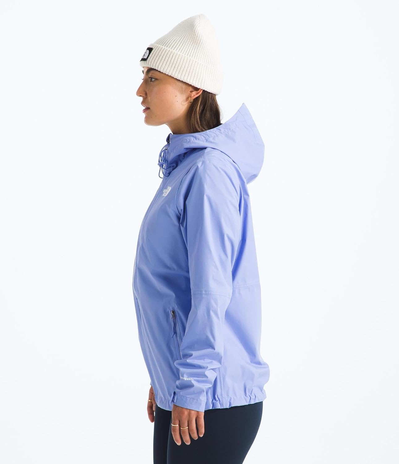 image:imageTHE NORTH FACE Womens Alta Vista Rain Jacket 3 Piece Hood With Adjustable Cinchcord Waterproof BreathablePeriwinkle Glow