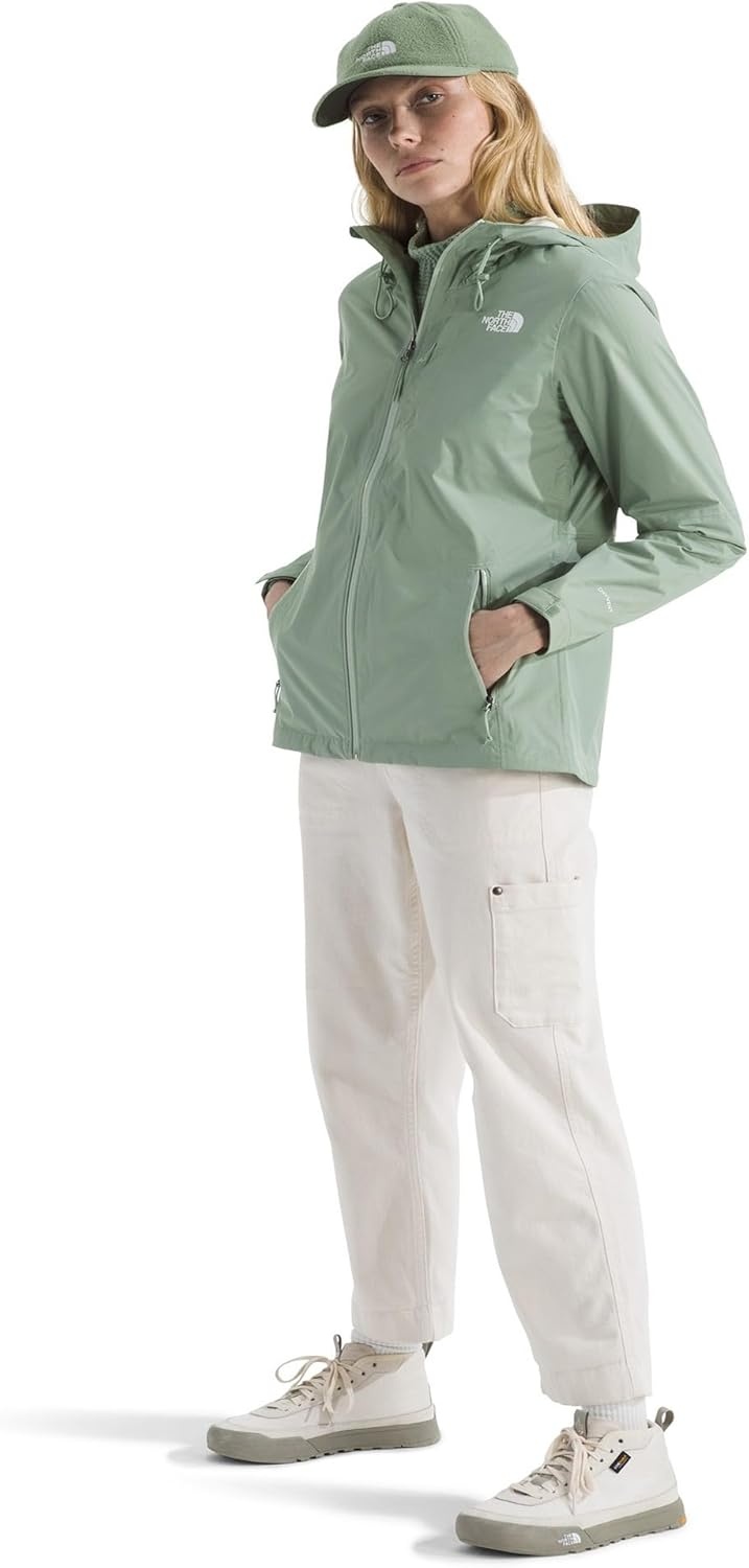 image:imageTHE NORTH FACE Womens Alta Vista Rain Jacket 3 Piece Hood With Adjustable Cinchcord Waterproof BreathableSlate Moss