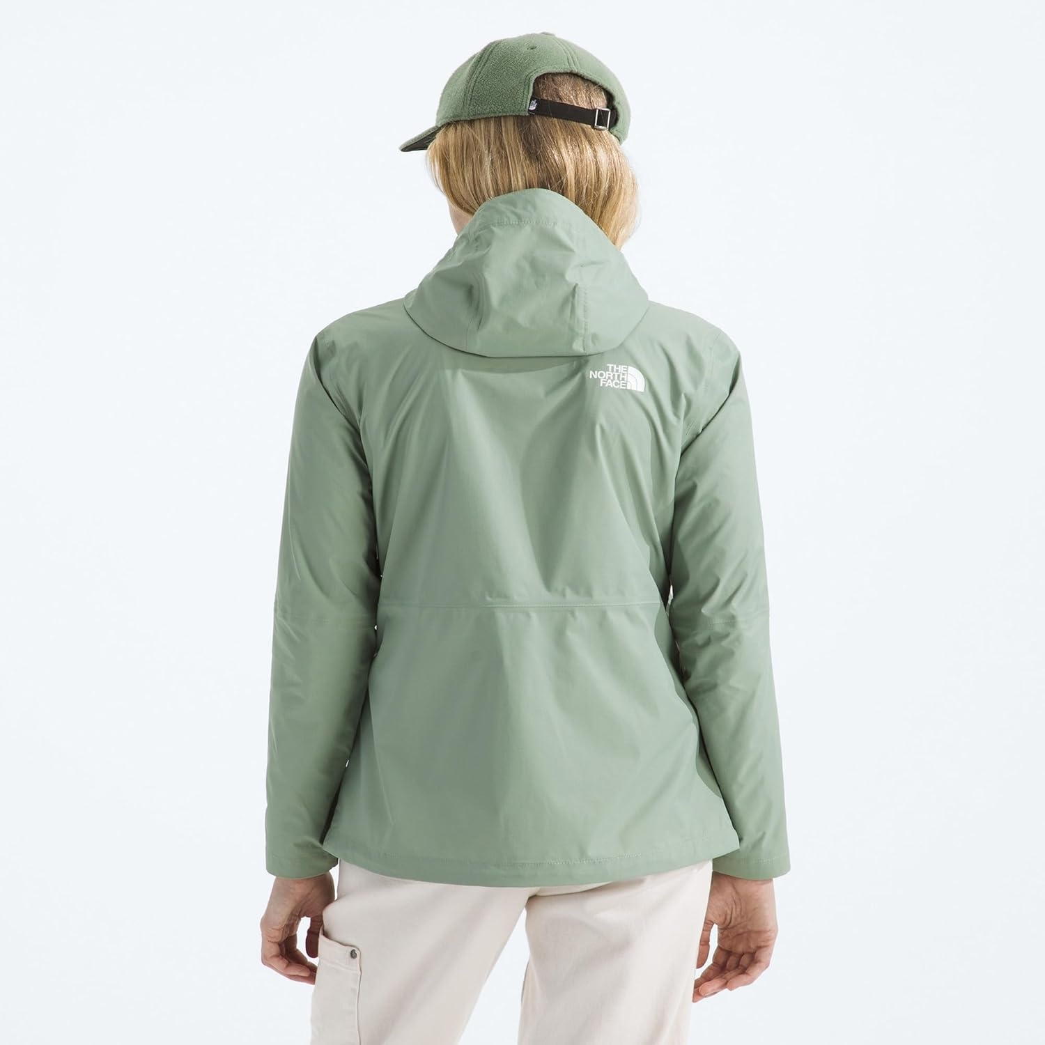 image:imageTHE NORTH FACE Womens Alta Vista Rain Jacket 3 Piece Hood With Adjustable Cinchcord Waterproof BreathableSlate Moss