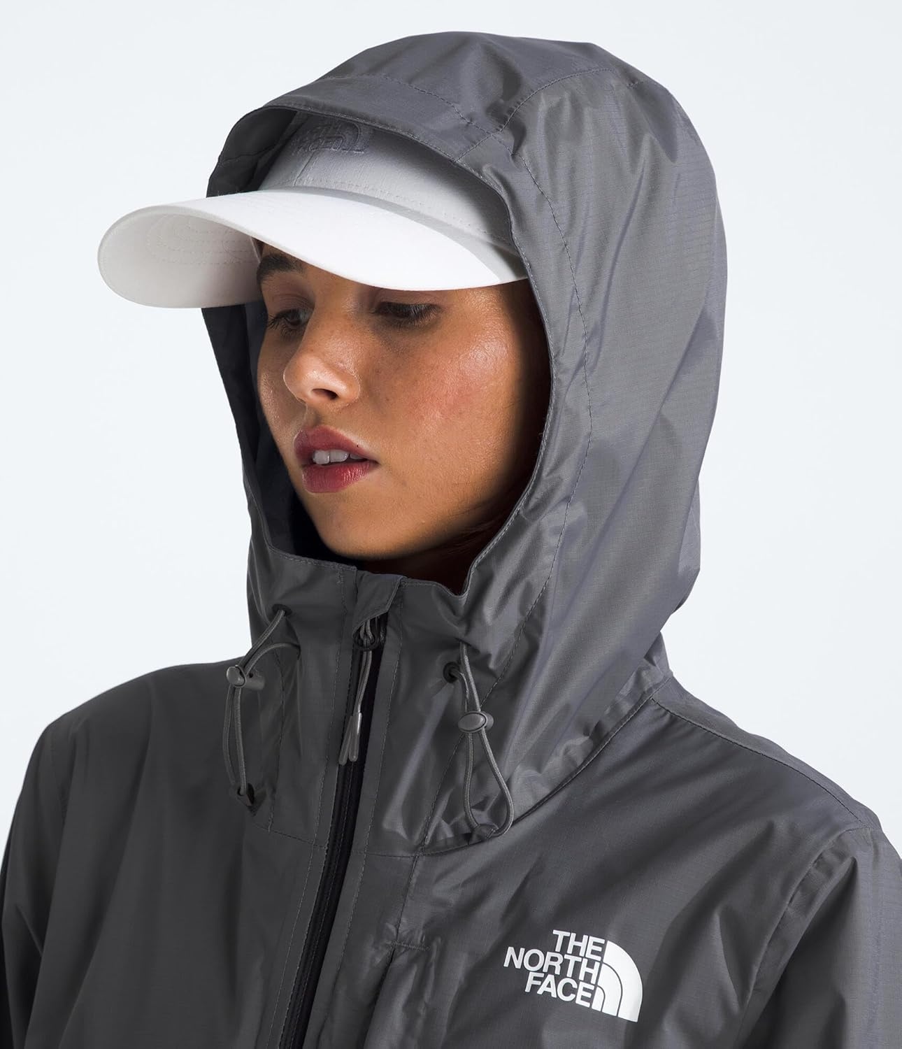 image:imageTHE NORTH FACE Womens Alta Vista Rain Jacket 3 Piece Hood With Adjustable Cinchcord Waterproof BreathableSmoked Pearl