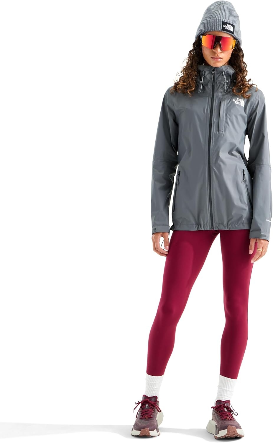 image:imageTHE NORTH FACE Womens Alta Vista Rain Jacket 3 Piece Hood With Adjustable Cinchcord Waterproof BreathableSmoked PearlNl