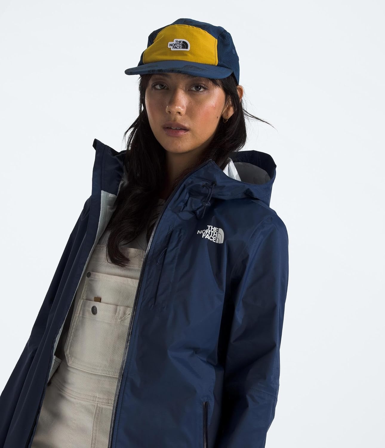 image:imageTHE NORTH FACE Womens Alta Vista Rain Jacket 3 Piece Hood With Adjustable Cinchcord Waterproof BreathableSummit Navy