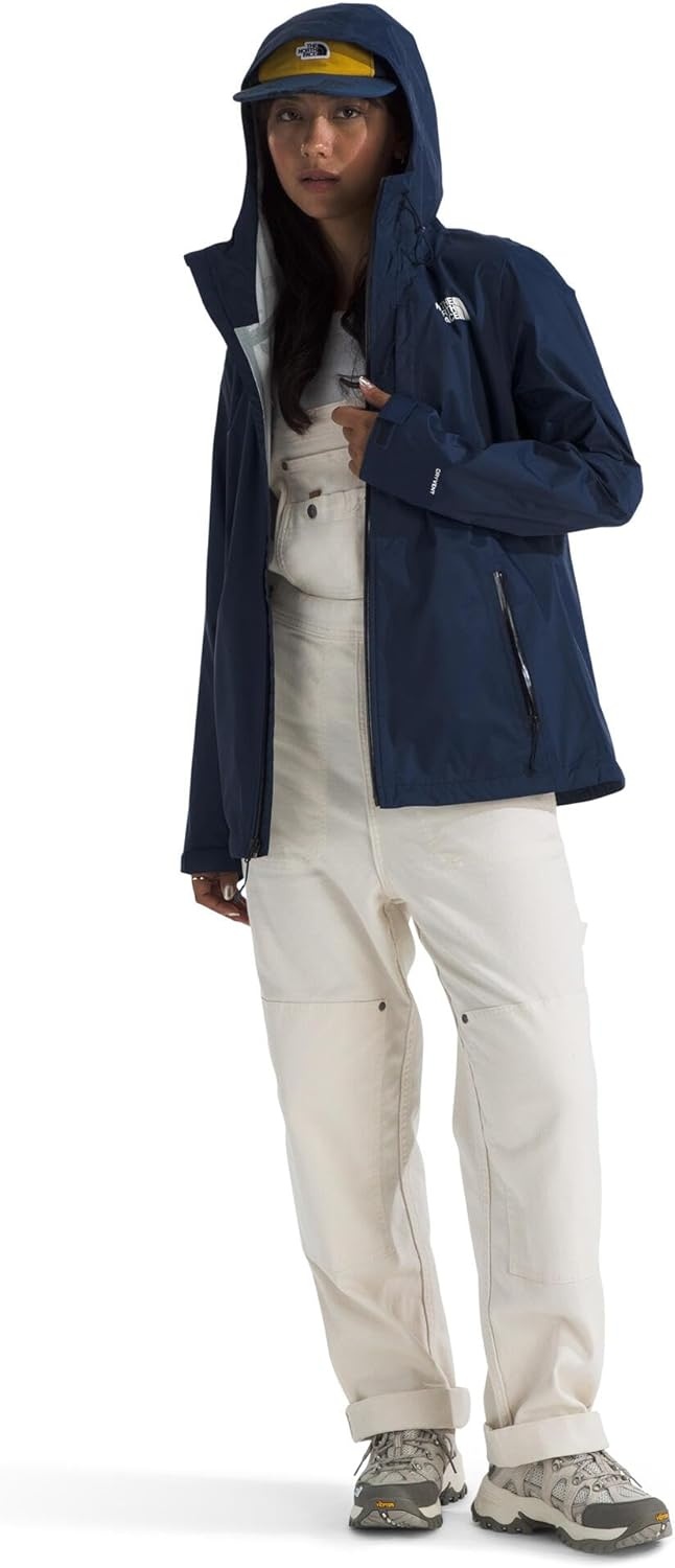 image:imageTHE NORTH FACE Womens Alta Vista Rain Jacket 3 Piece Hood With Adjustable Cinchcord Waterproof BreathableSummit Navy