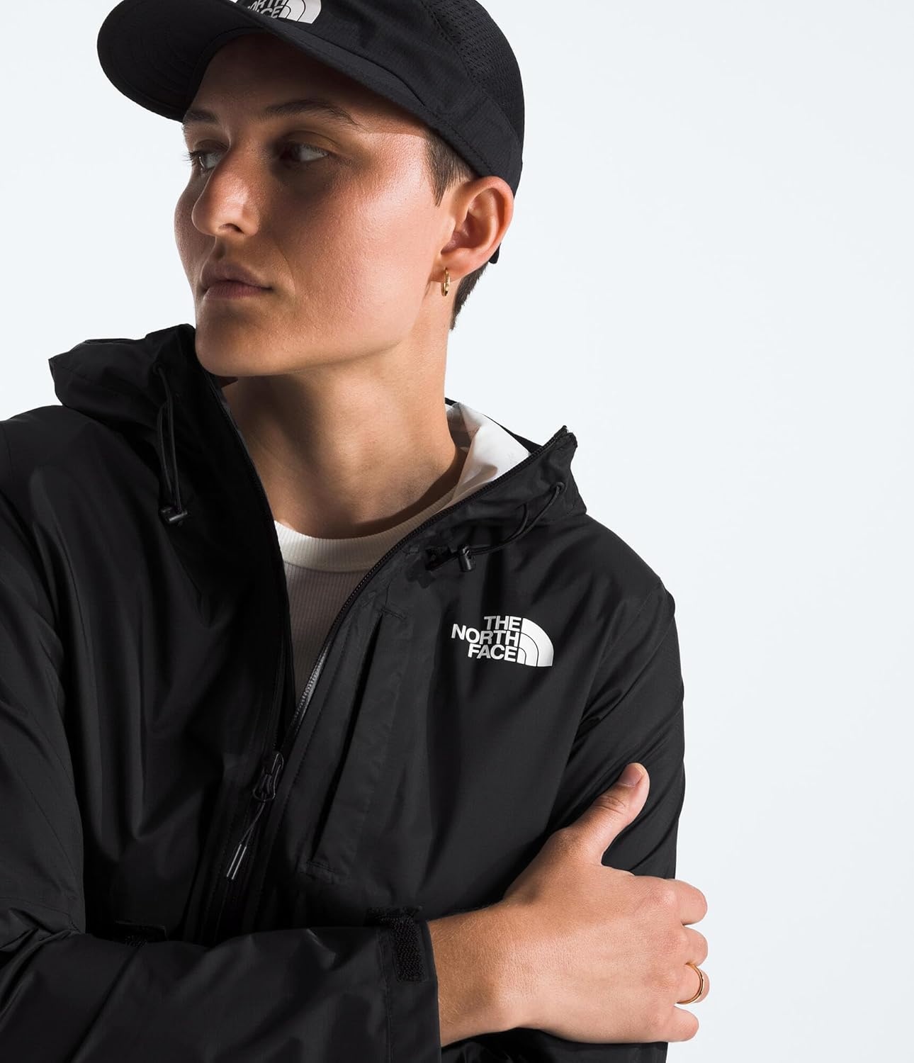 image:imageTHE NORTH FACE Womens Alta Vista Rain Jacket 3 Piece Hood With Adjustable Cinchcord Waterproof BreathableTnf Black