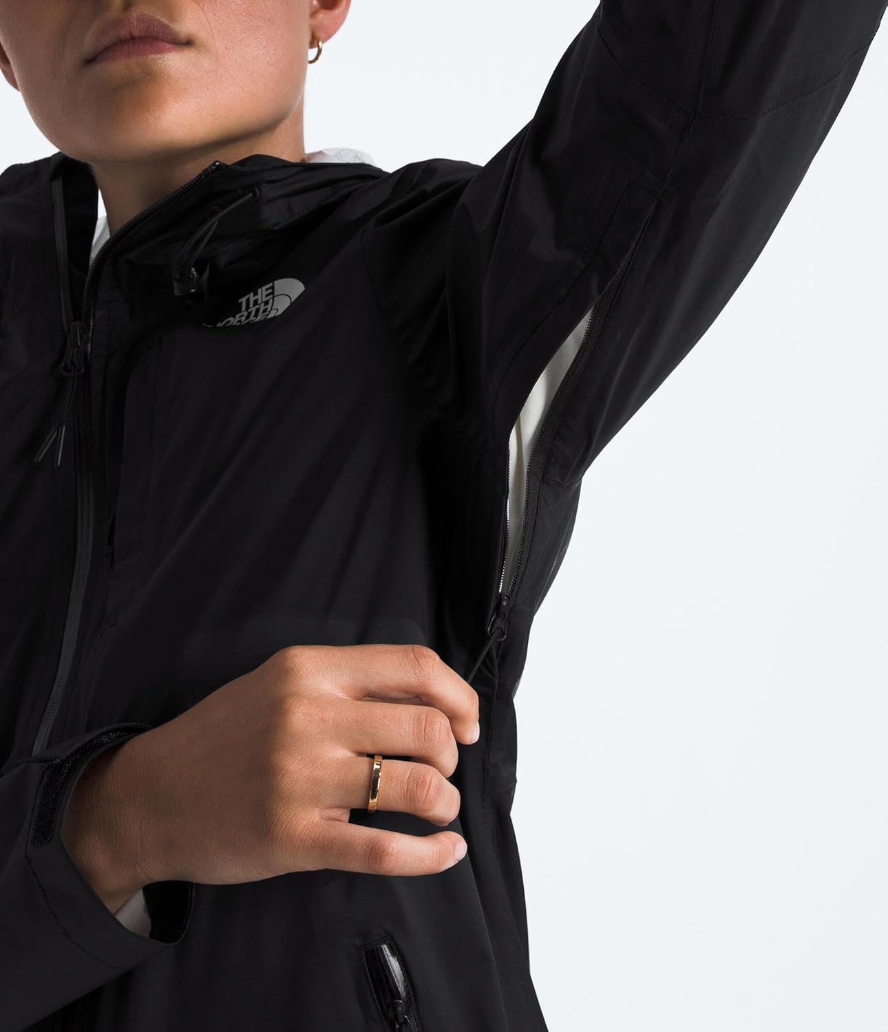 image:imageTHE NORTH FACE Womens Alta Vista Rain Jacket 3 Piece Hood With Adjustable Cinchcord Waterproof BreathableTnf Black