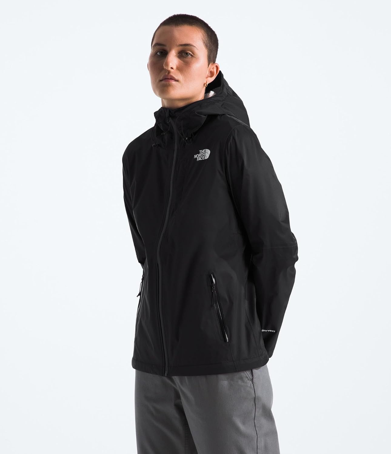 image:imageTHE NORTH FACE Womens Alta Vista Rain Jacket 3 Piece Hood With Adjustable Cinchcord Waterproof BreathableTnf Black