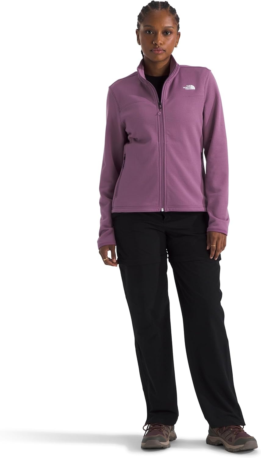 image:imageTHE NORTH FACE Womens Cedar Trail Grid Fleece Jacket Zip Pockets amp Reinforced Binding on the Collar Cuffs amp HemChroma Purple