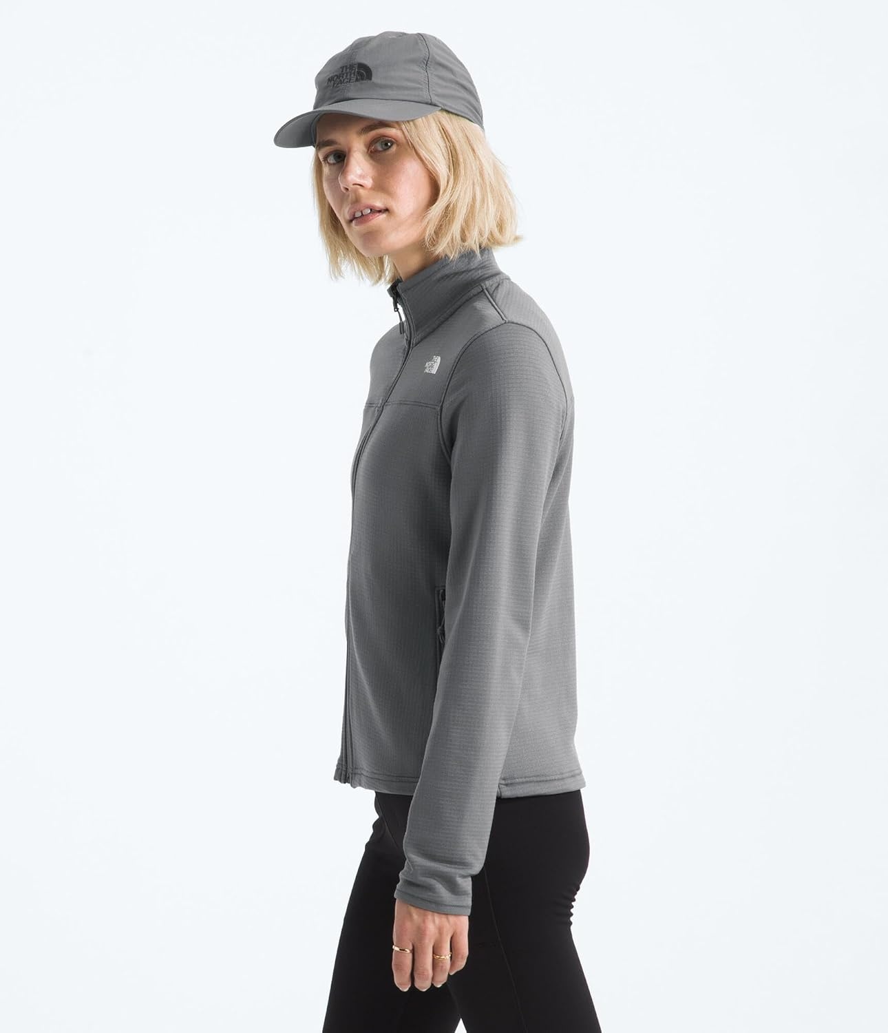 image:imageTHE NORTH FACE Womens Cedar Trail Grid Fleece Jacket Zip Pockets amp Reinforced Binding on the Collar Cuffs amp HemSmoked Pearl