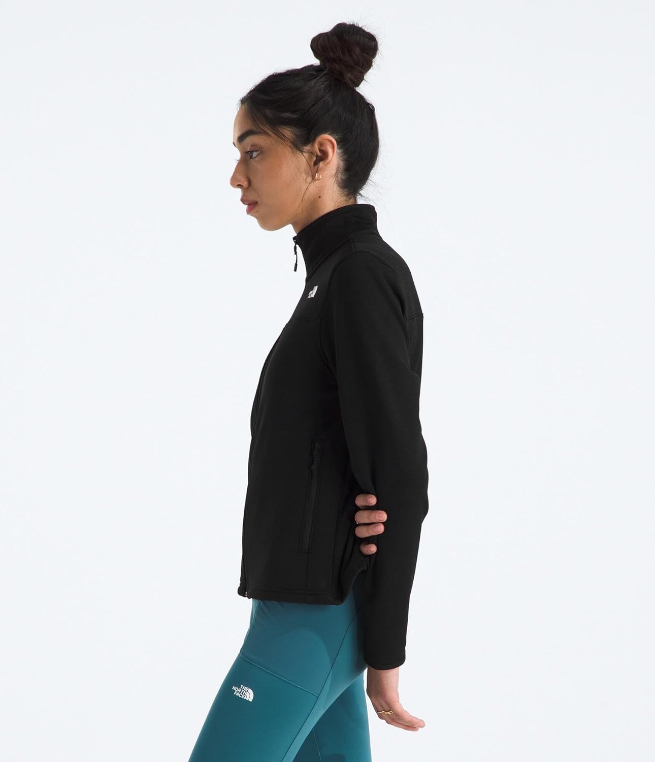 image:imageTHE NORTH FACE Womens Cedar Trail Grid Fleece Jacket Zip Pockets amp Reinforced Binding on the Collar Cuffs amp HemTnf Black