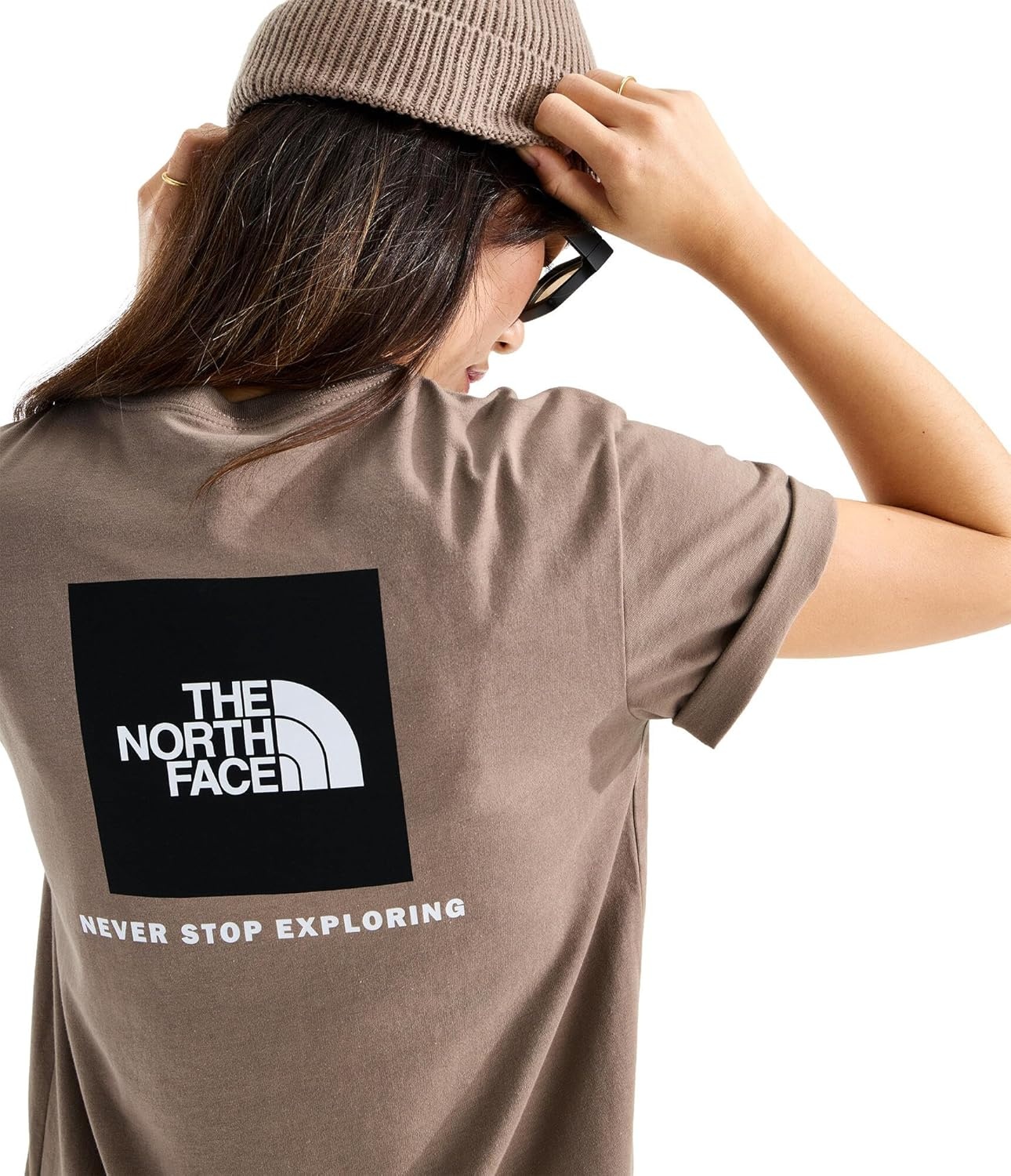 image:imageTHE NORTH FACE Womens Evolution Box NSE Shortsleeve Tee Regular Fit Cotton Tshirt With Logo GraphicsGarnet