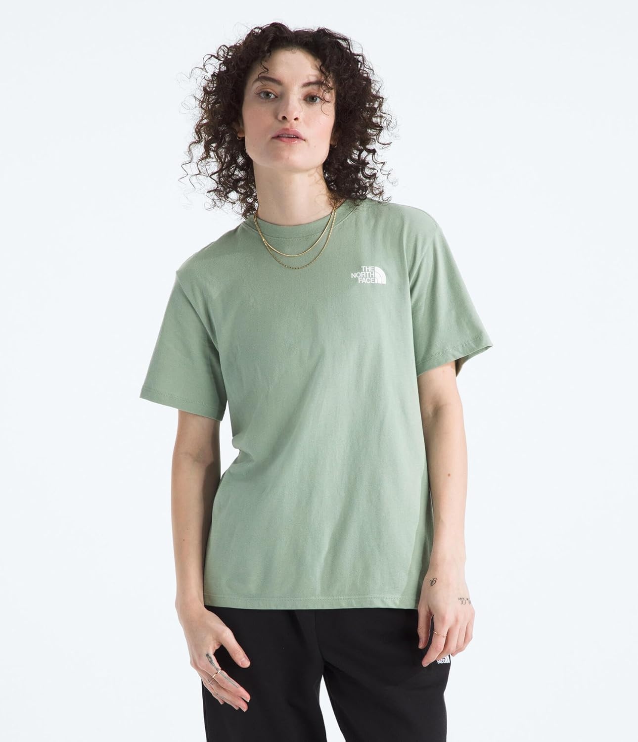 image:imageTHE NORTH FACE Womens Evolution Box NSE Shortsleeve Tee Regular Fit Cotton Tshirt With Logo GraphicsSlate Moss